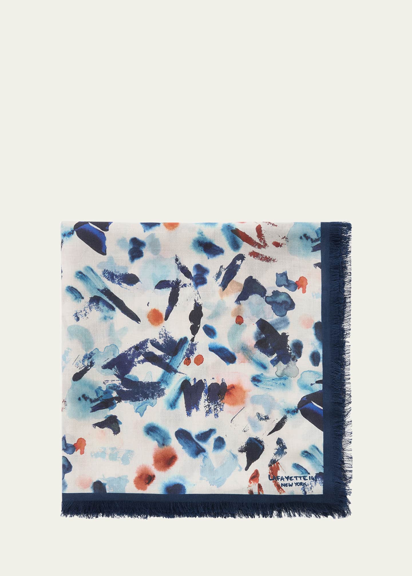 Lafayette 148 New York Paint Splatter Square Cashmere-Silk Scarf Image 3 of 4