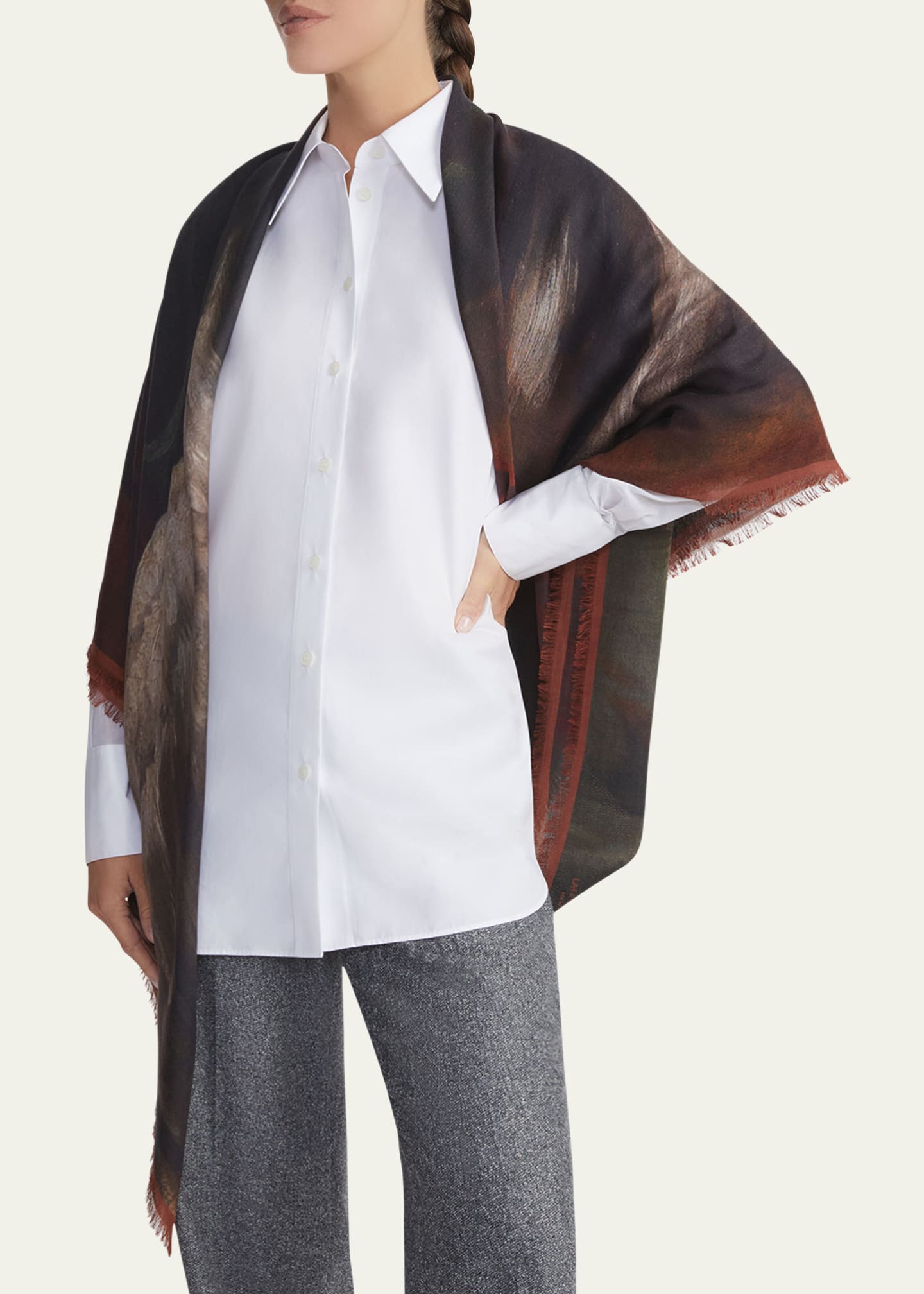 Lafayette 148 New York x Save Venice Square Cashmere-Silk Scarf Image 2 of 4