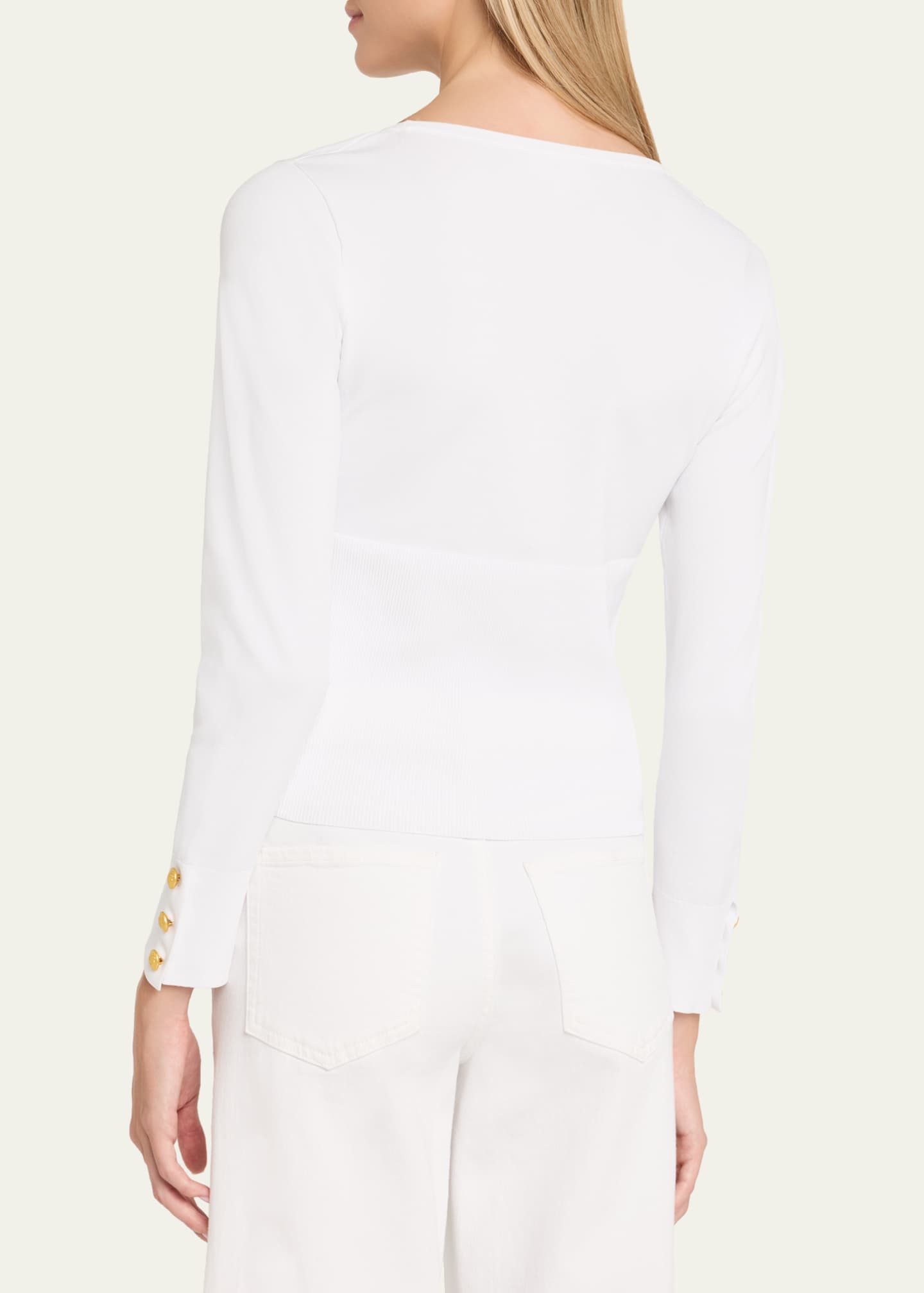 L'Agence Lanette Scoop-Neck Cardigan Image 3 of 5