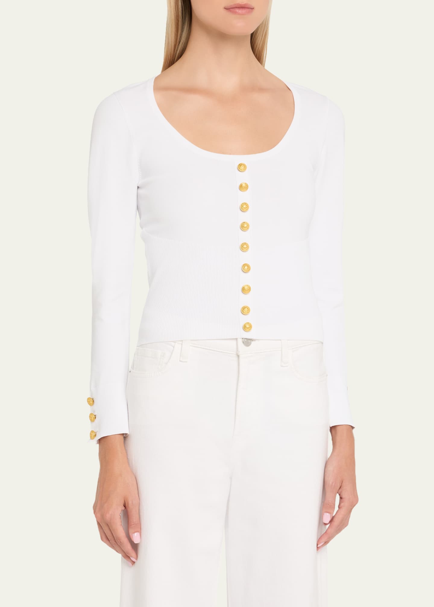 L'Agence Lanette Scoop-Neck Cardigan Image 4 of 5