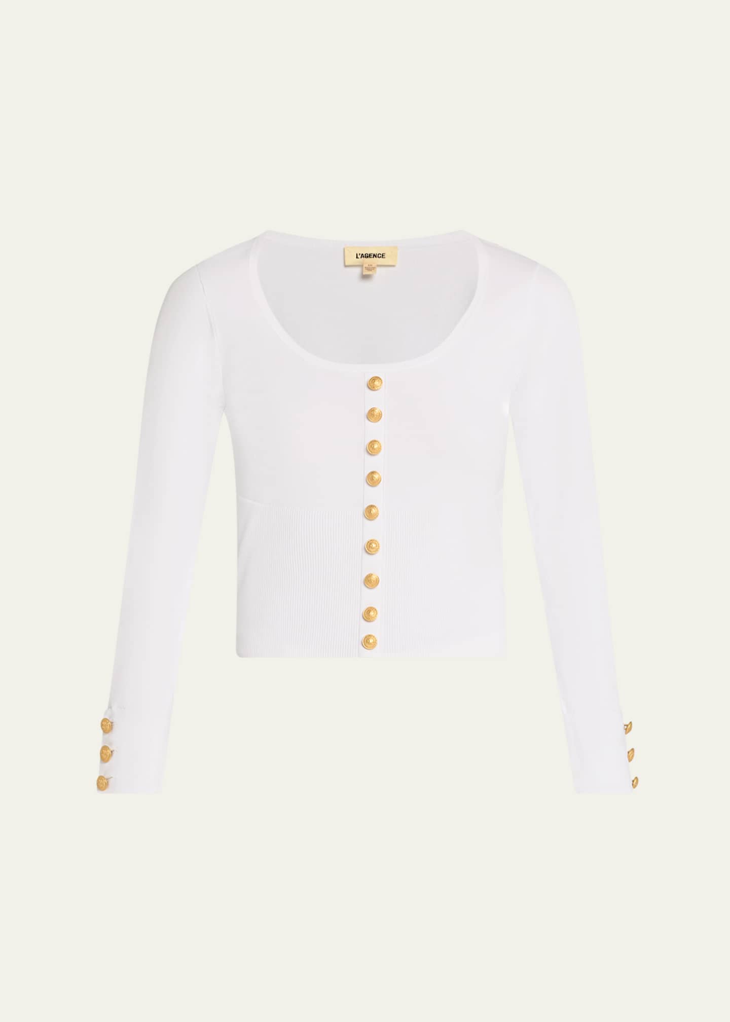 L'Agence Lanette Scoop-Neck Cardigan Image 1 of 5