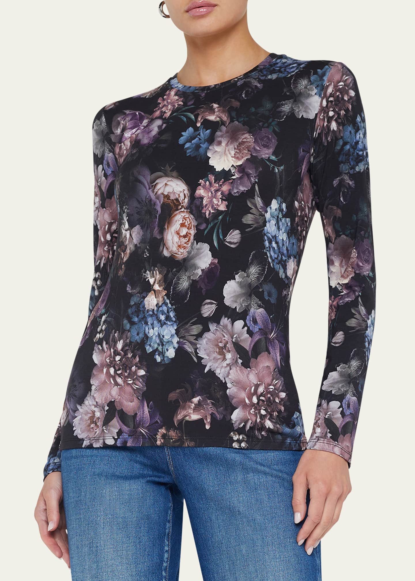 L'Agence Tess Long-Sleeve Vintage Flower Tee Image 3 of 3