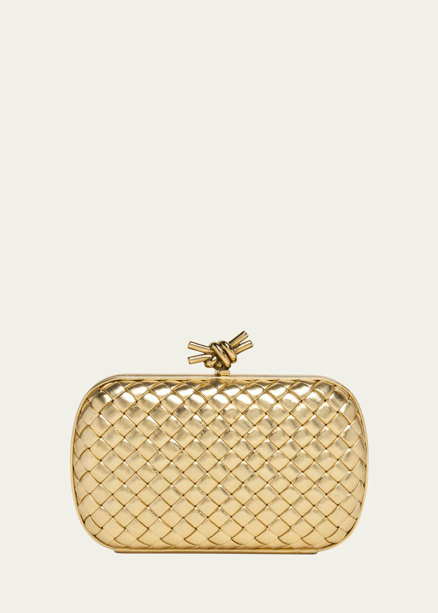 Bottega Veneta Knot Padded Metallic Leather Clutch Bag Bergdorf Goodman