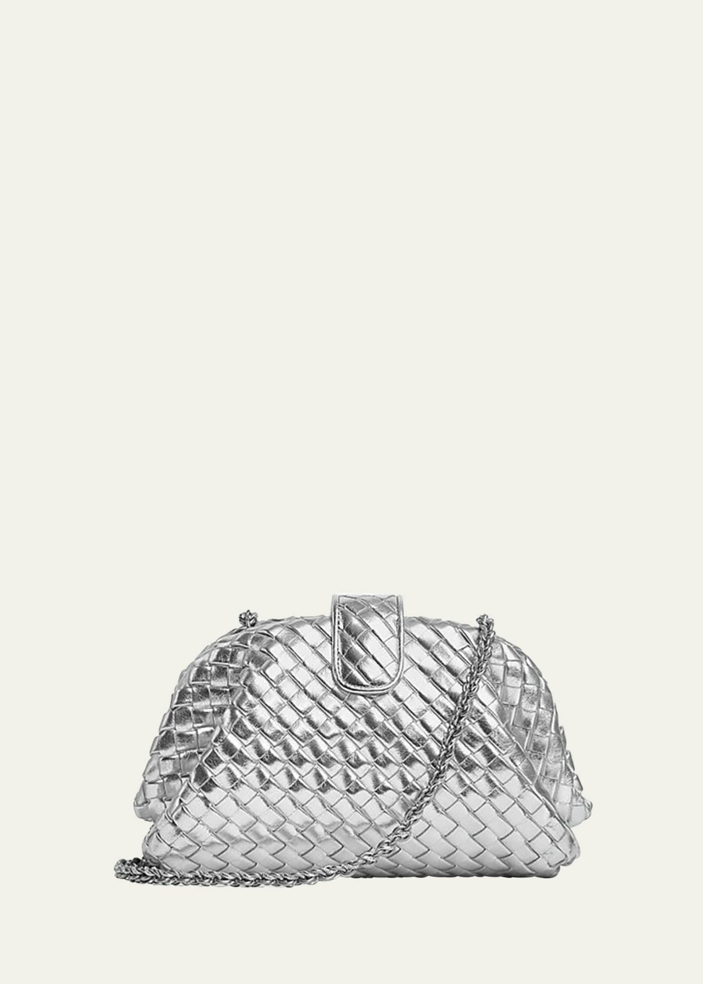 Bottega Veneta Mini Lauren 1980 Metallic Leather Clutch Bag Image 1 of 5