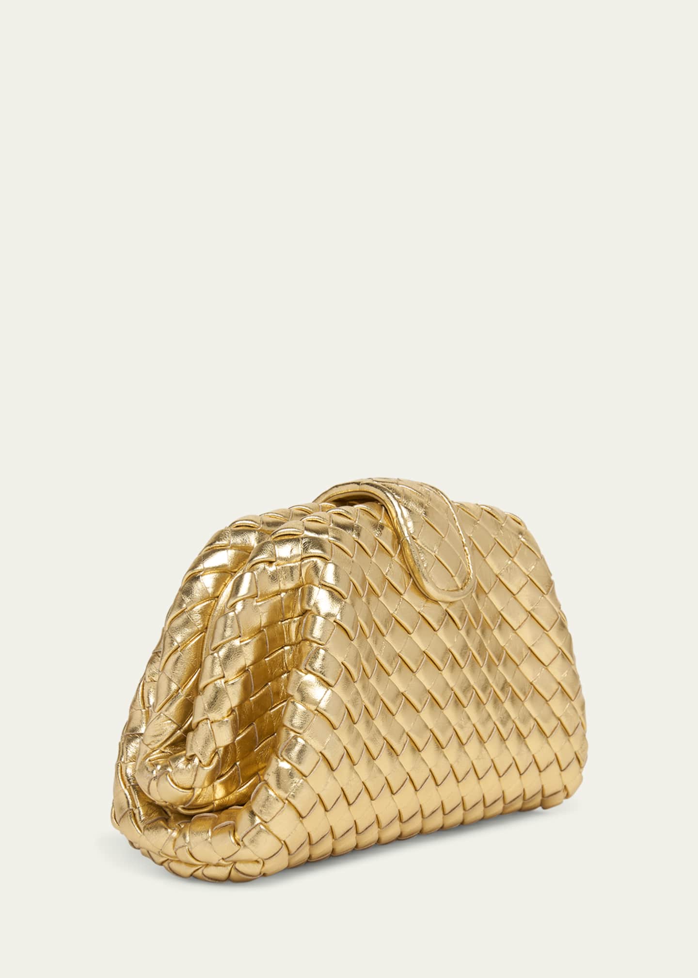Bottega Veneta Mini Lauren 1980 Metallic Leather Clutch Bag Image 3 of 5