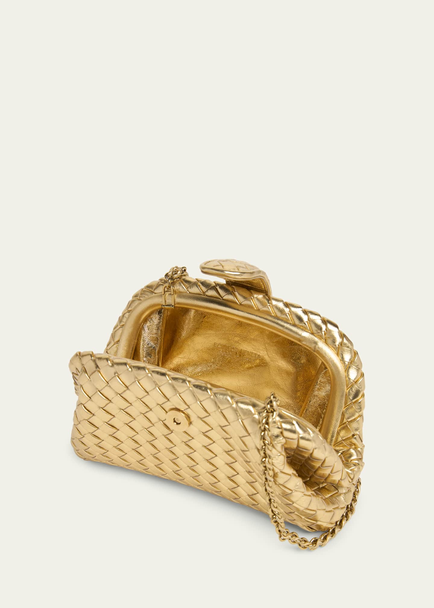Bottega Veneta Mini Lauren 1980 Metallic Leather Clutch Bag Image 4 of 5