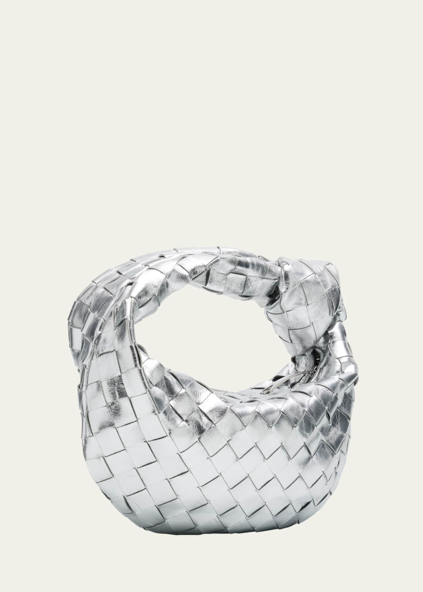 Bottega Veneta Mini Jodie Metallic Leather Top-Handle Bag Image 3 of 6