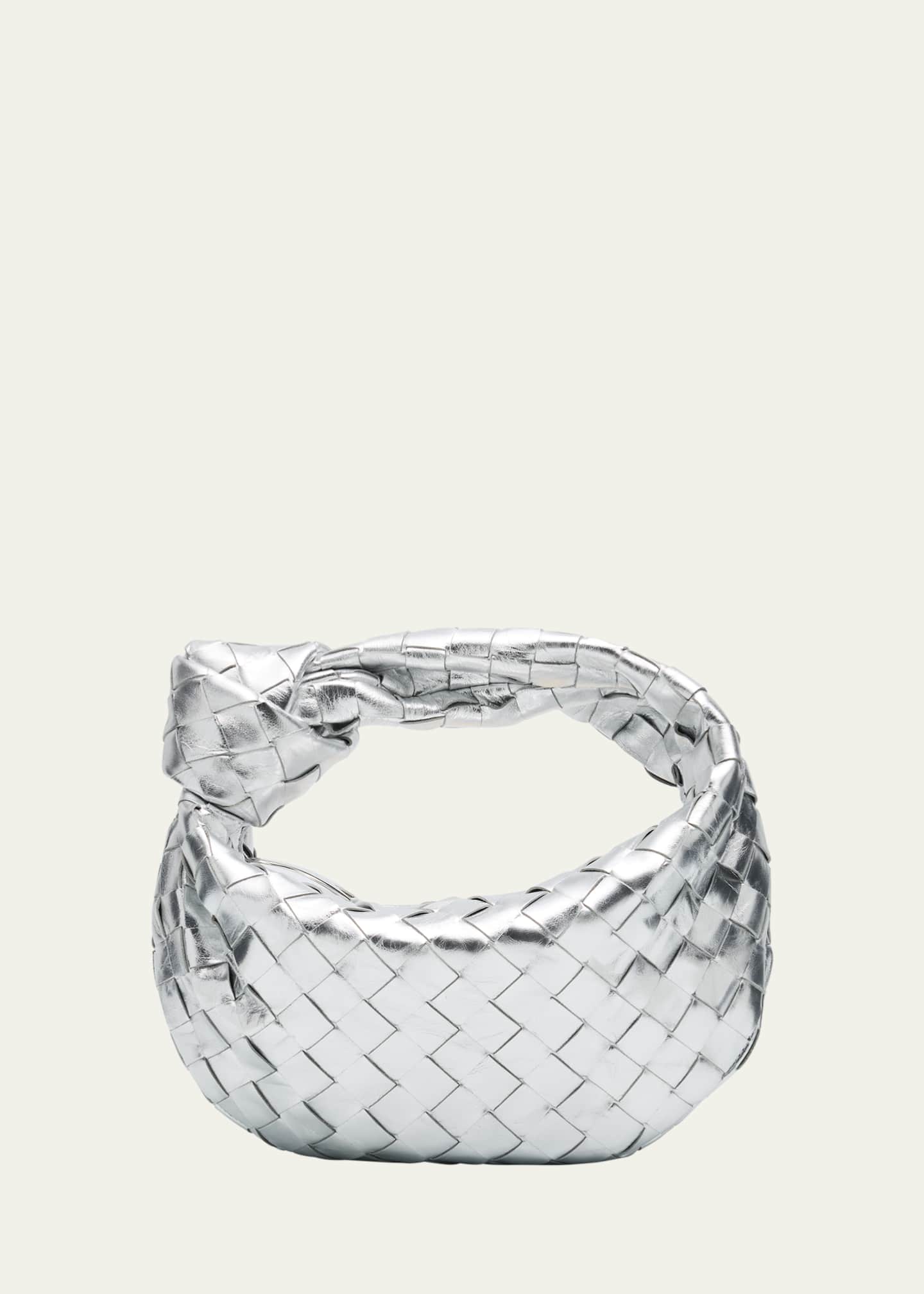 Bottega Veneta Mini Jodie Metallic Leather Top-Handle Bag Image 1 of 6