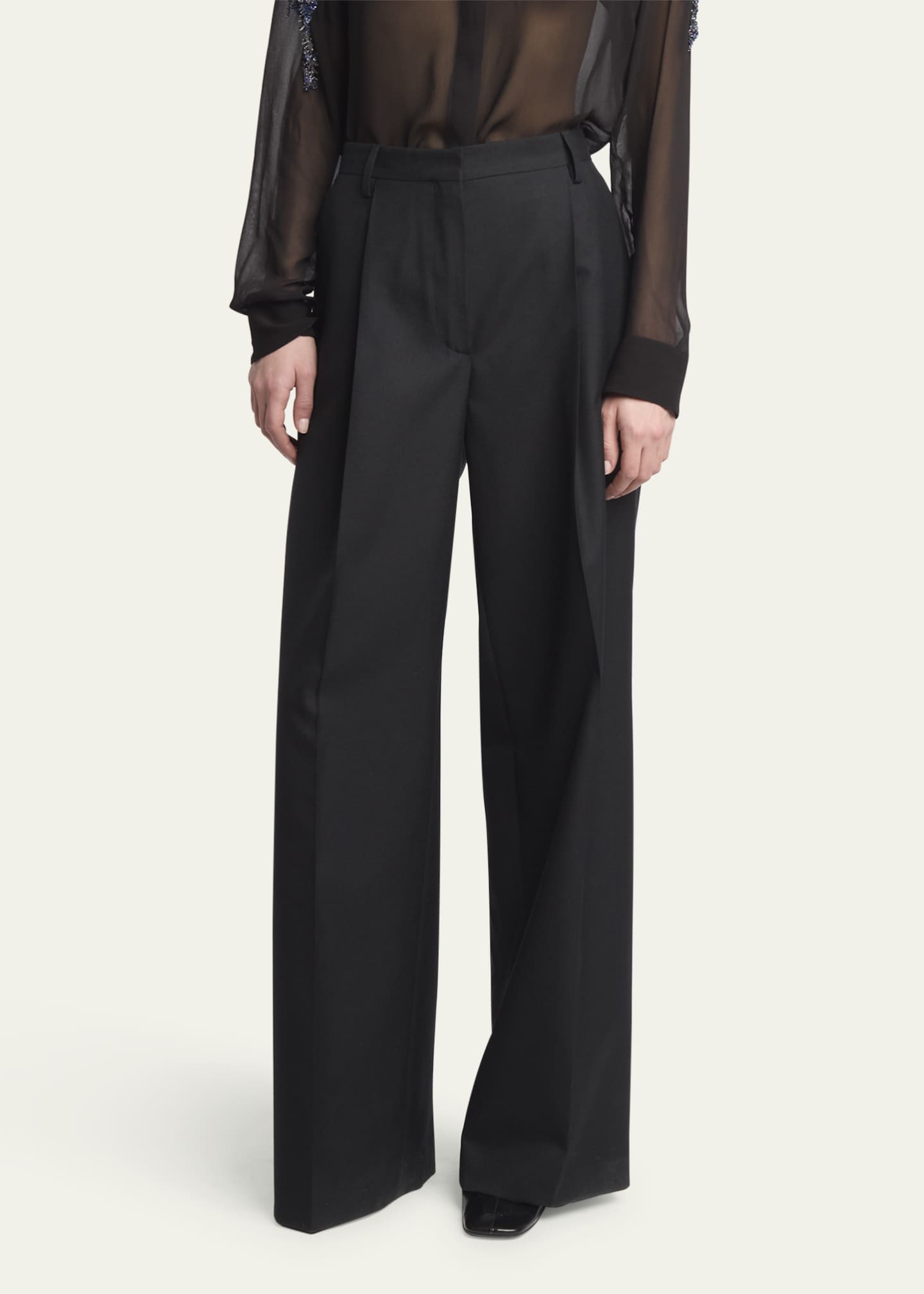 Dries Van Noten Porter Straight Leg Wool Pants