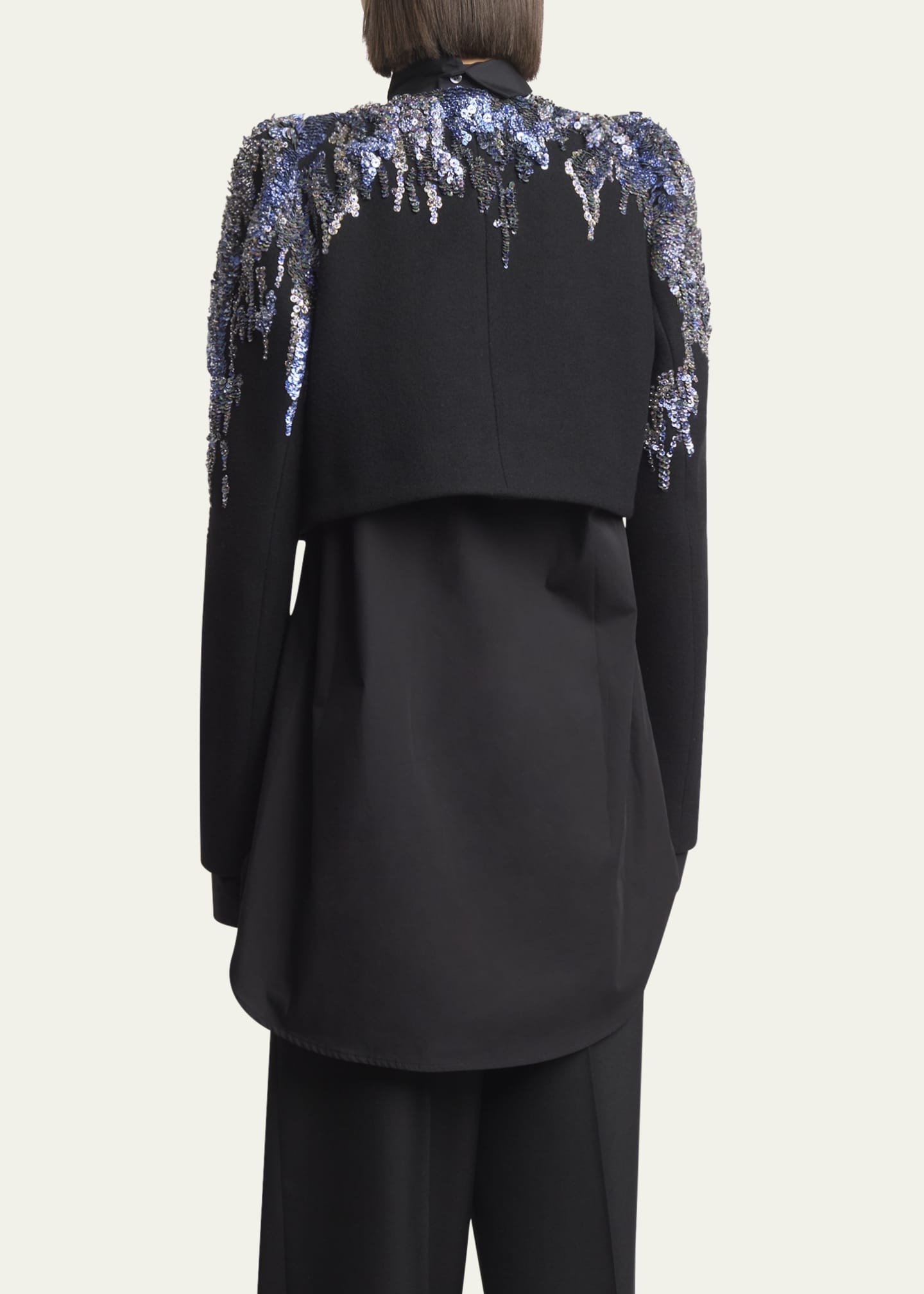 Dries Van Noten Bea Sequined Cropped Wool Jacket Image 3 of 5