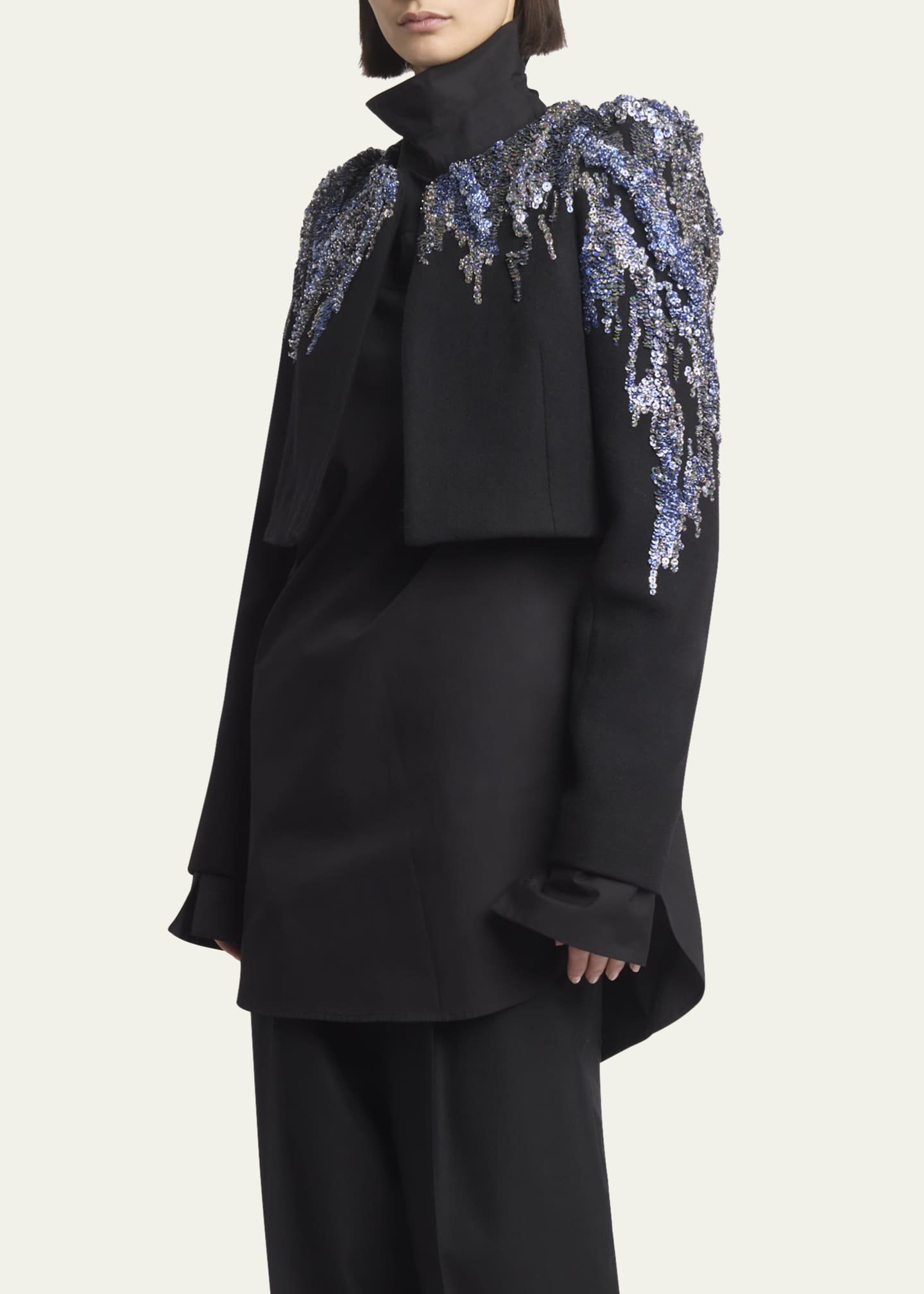 Dries Van Noten Bea Sequined Cropped Wool Jacket Image 4 of 5