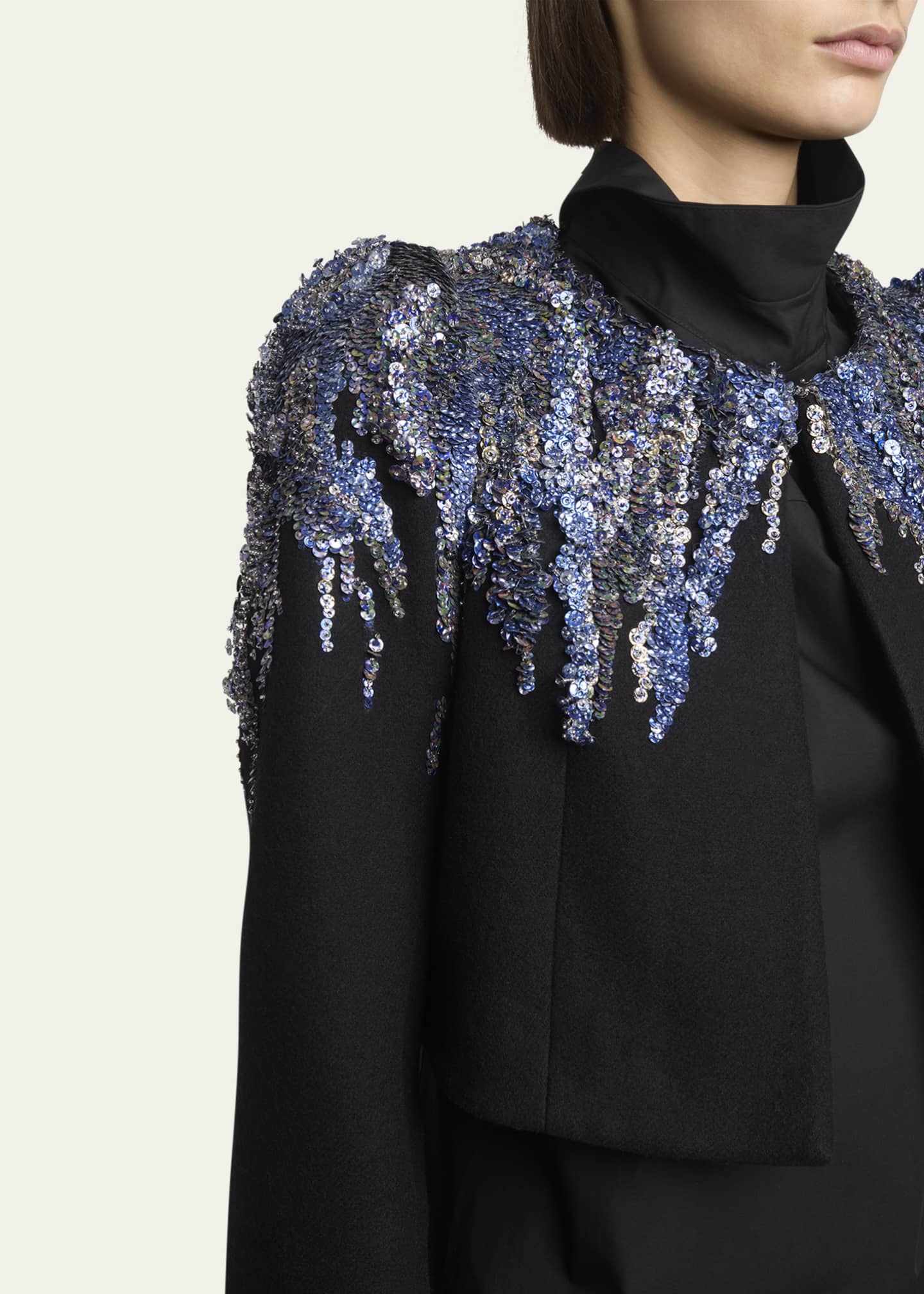 Dries Van Noten Bea Sequined Cropped Wool Jacket Image 5 of 5