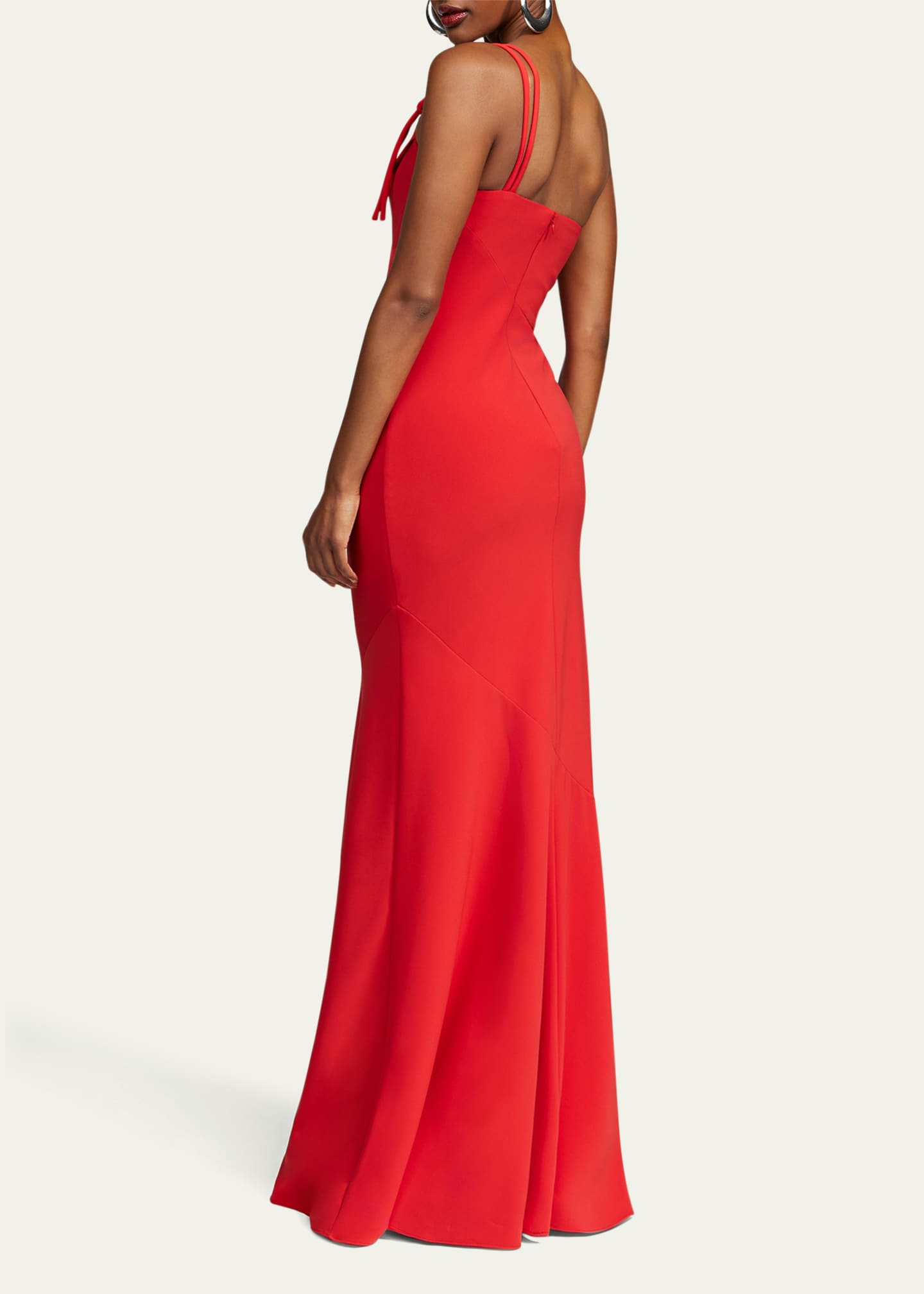 Halston Sybil One-Shoulder Crepe Column Gown Image 3 of 5