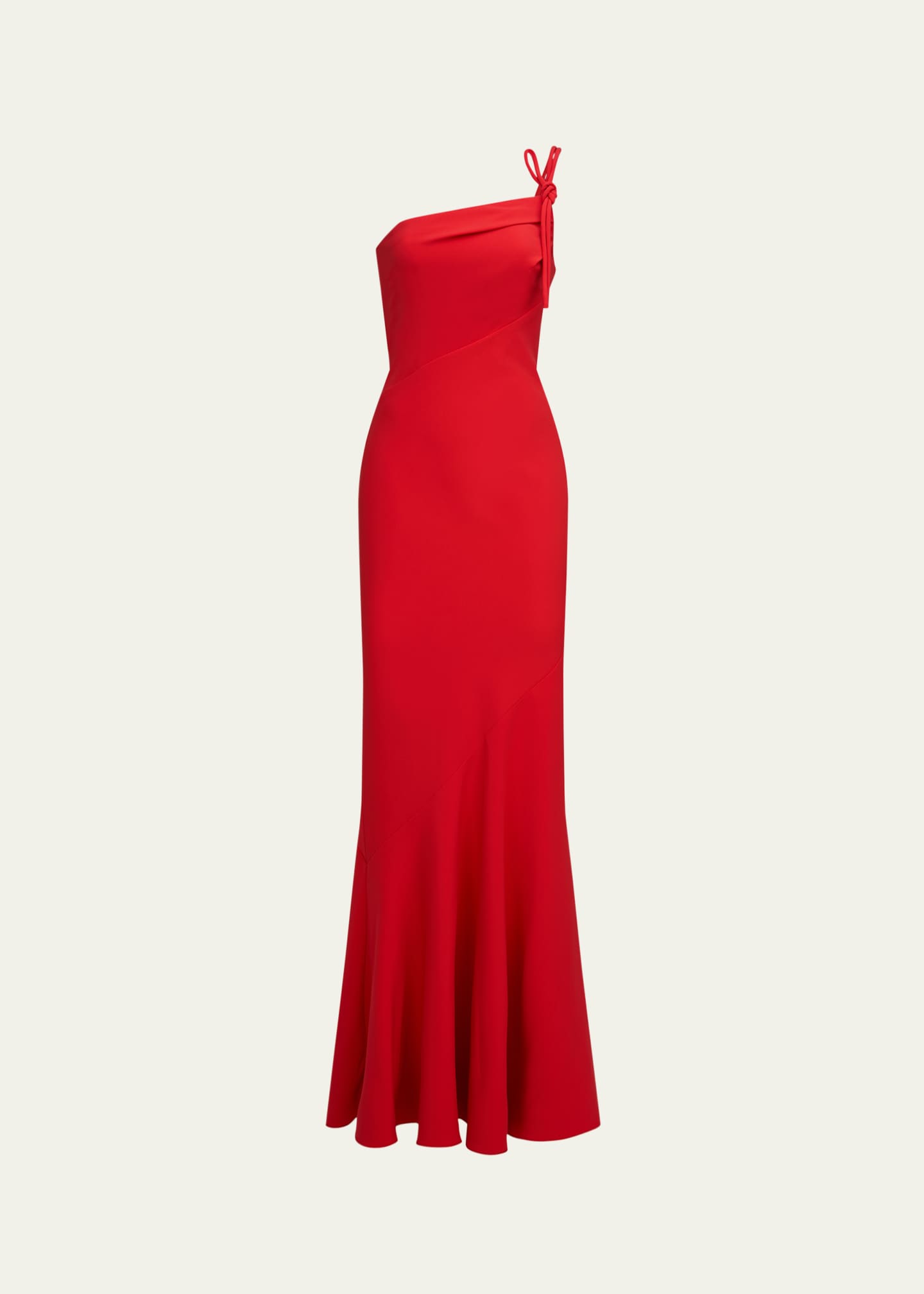 Halston Sybil One-Shoulder Crepe Column Gown Image 1 of 5