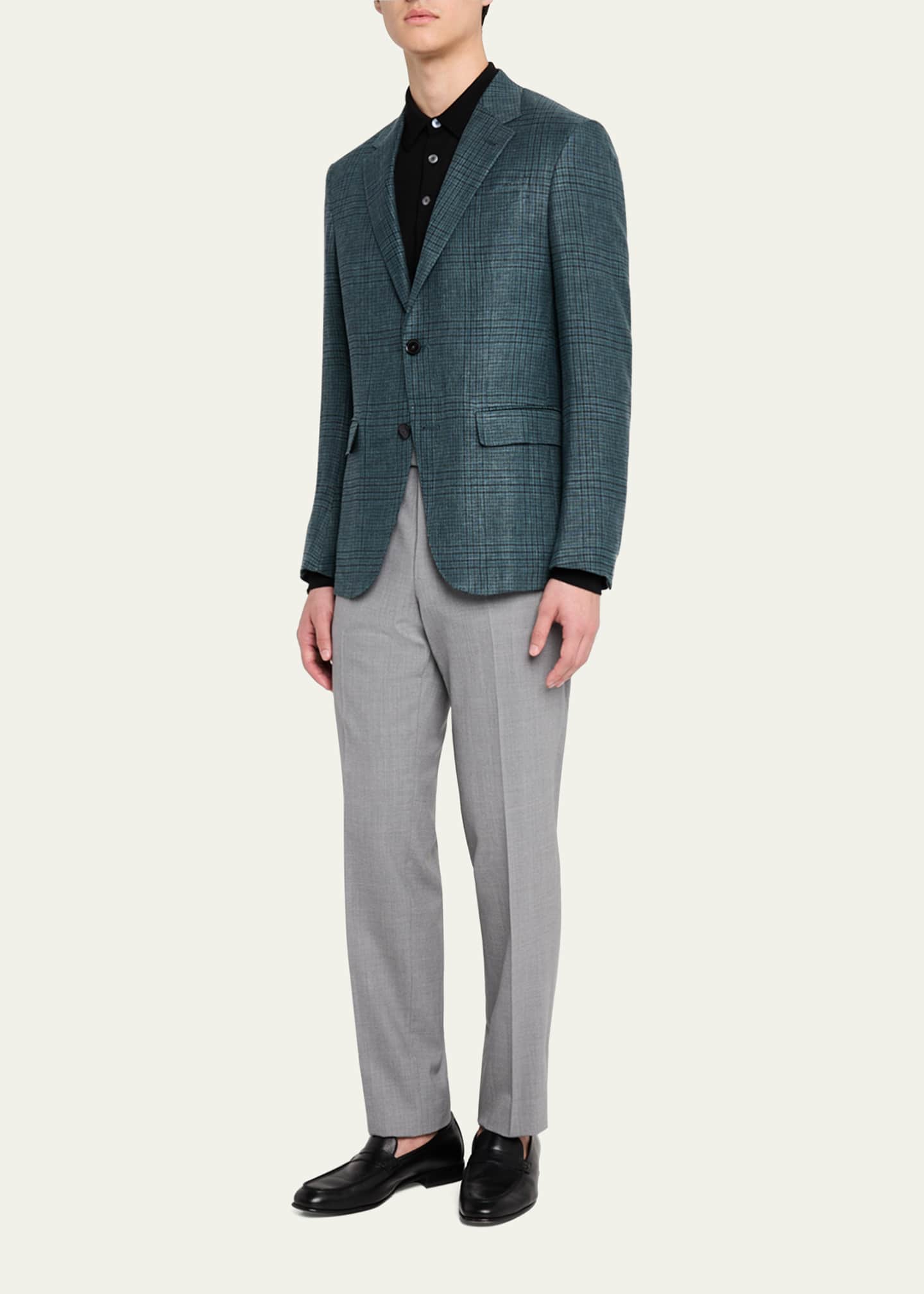 ZEGNA Men's Crossover Prince of Wales Sport Coat Image 2 of 6