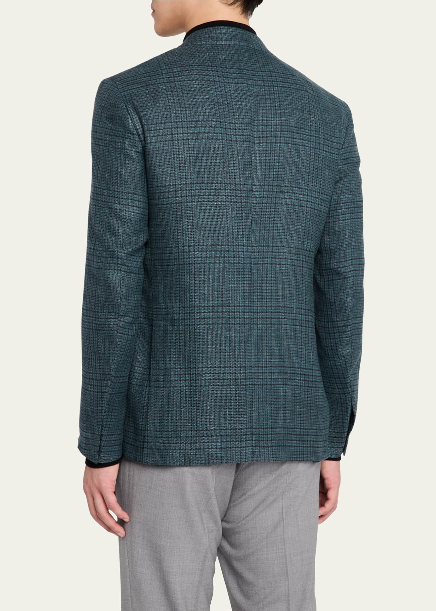 ZEGNA Men's Crossover Prince of Wales Sport Coat Image 3 of 6
