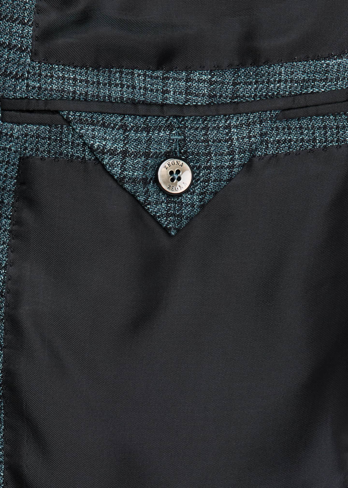 ZEGNA Men's Crossover Prince of Wales Sport Coat Image 6 of 6