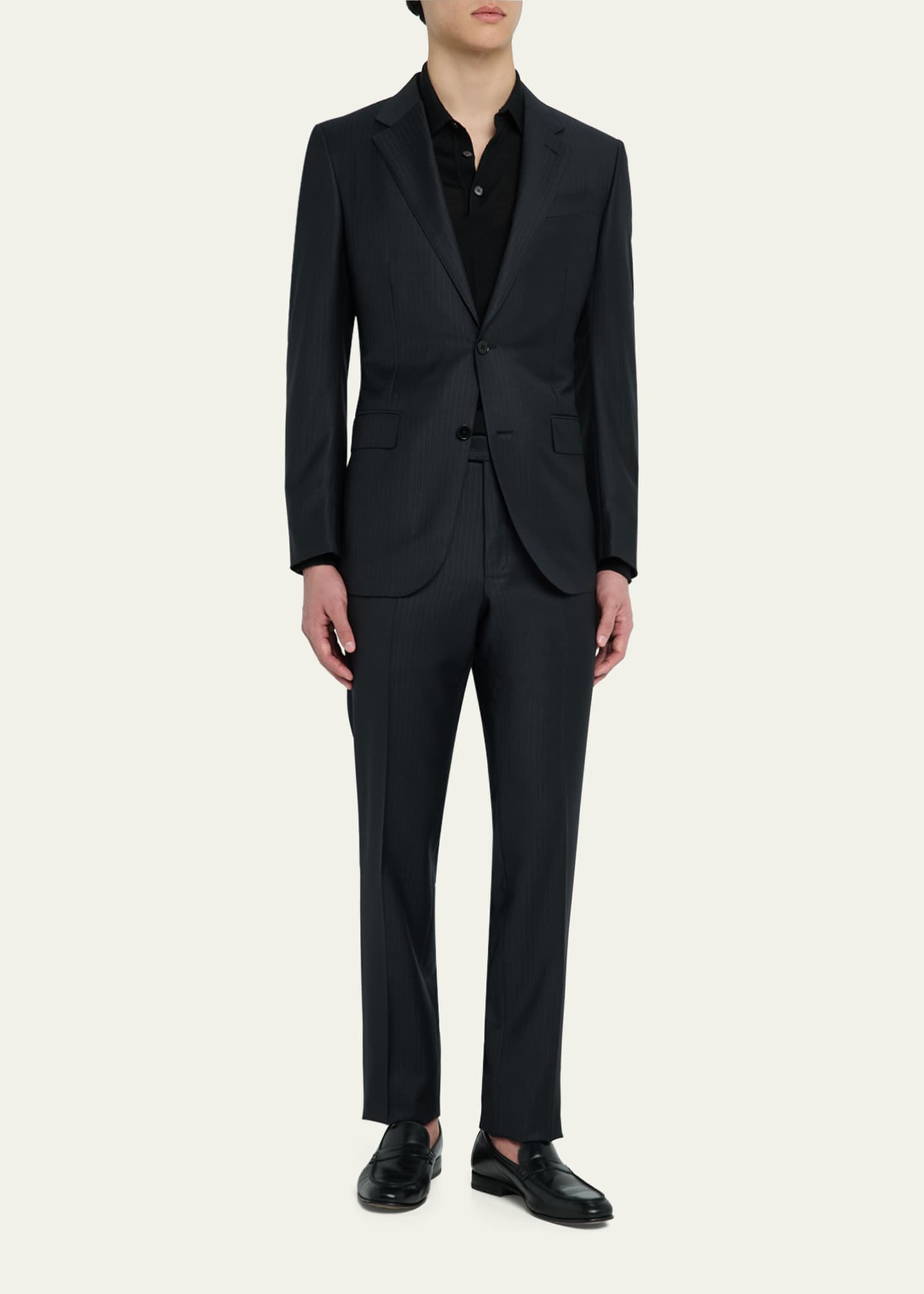 ZEGNA Men's Tonal Striped Wool Suit Image 2 of 6