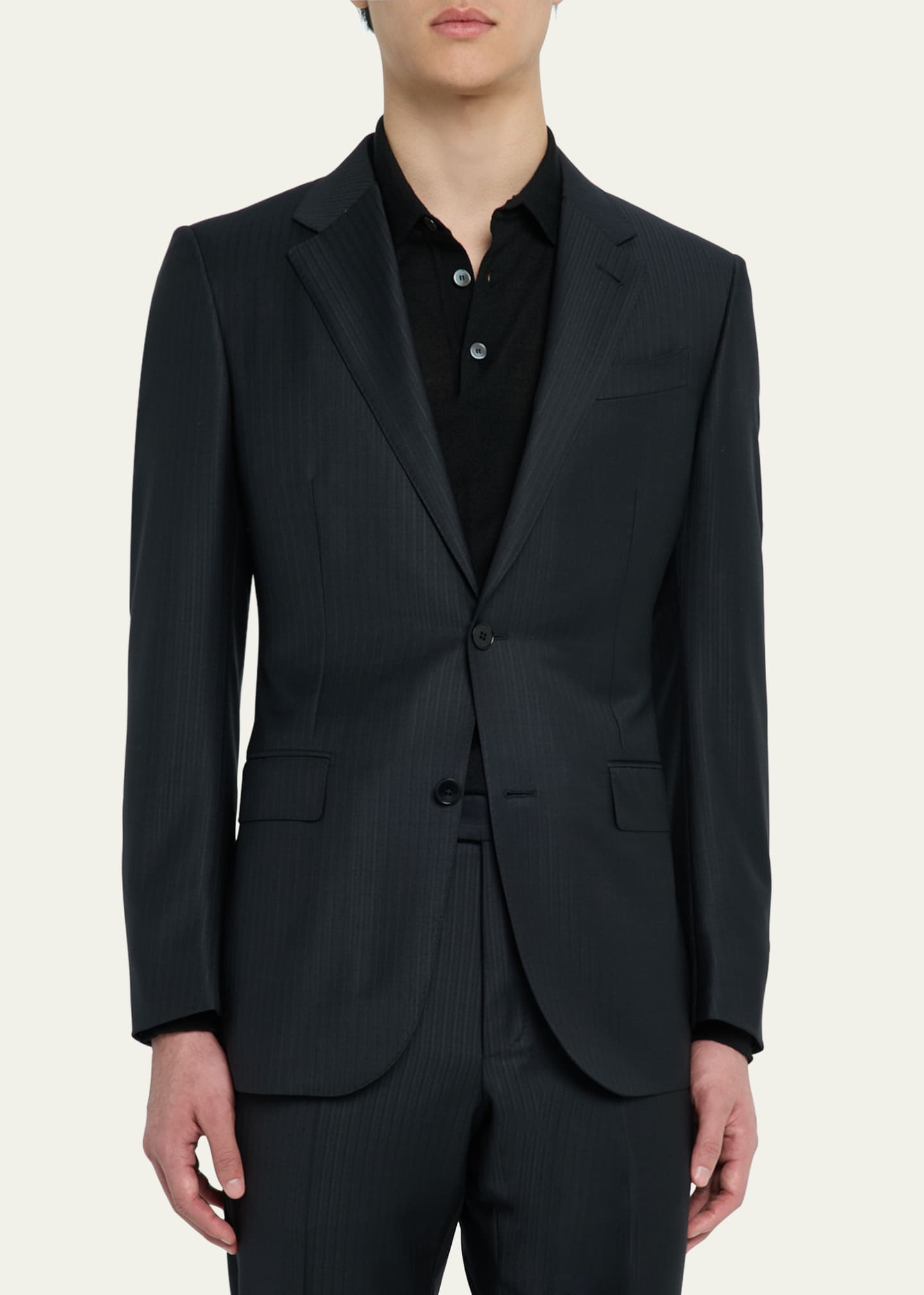 ZEGNA Men's Tonal Striped Wool Suit Image 4 of 6