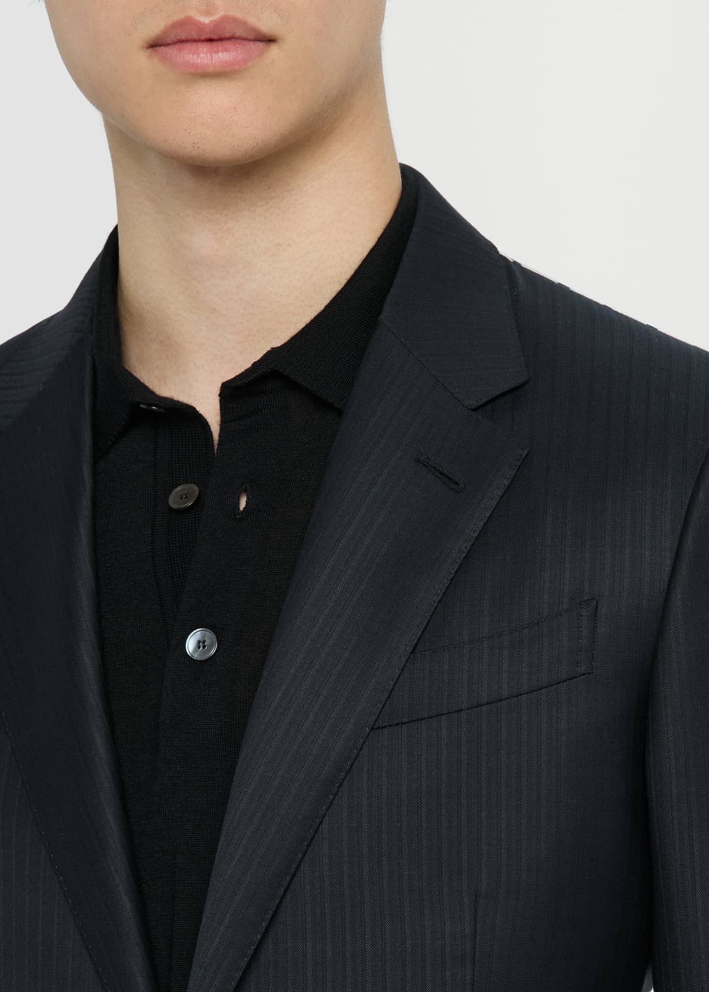 ZEGNA Men's Tonal Striped Wool Suit Image 6 of 6