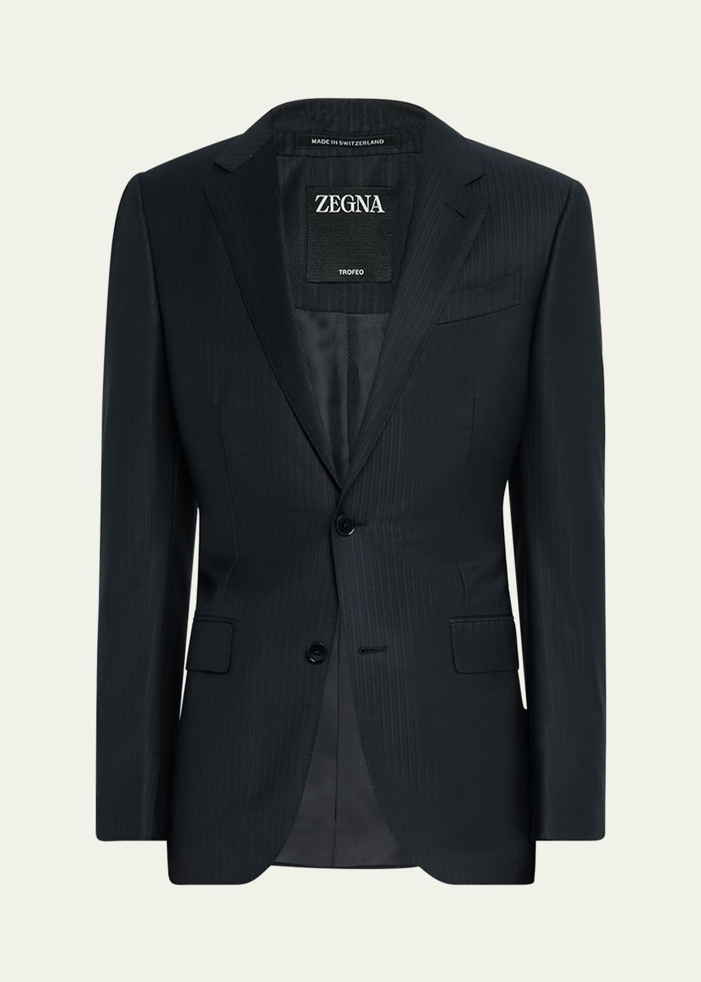 ZEGNA Men's Tonal Striped Wool Suit Image 1 of 6