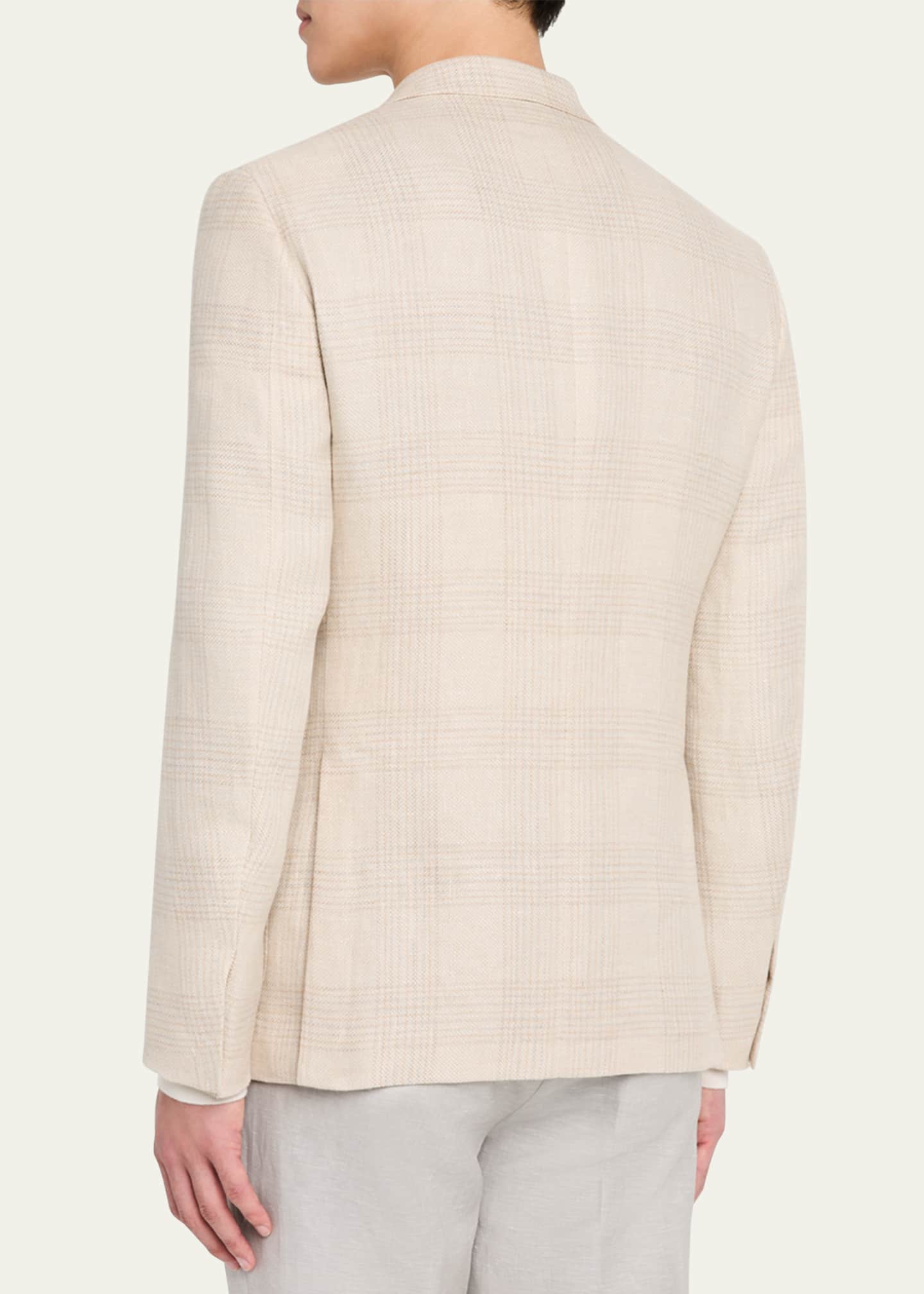 ZEGNA Men's Tonal Plaid Crossover Sport Coat Image 3 of 6
