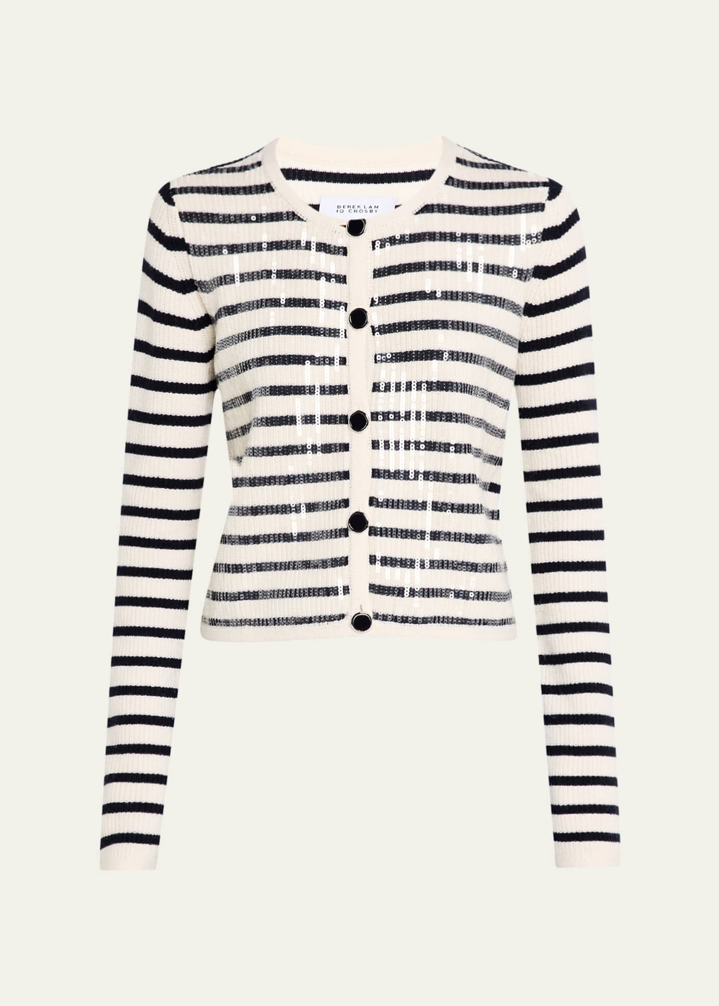 Derek Lam 10 Crosby Nebula Sequined Striped Cardigan Image 1 of 5