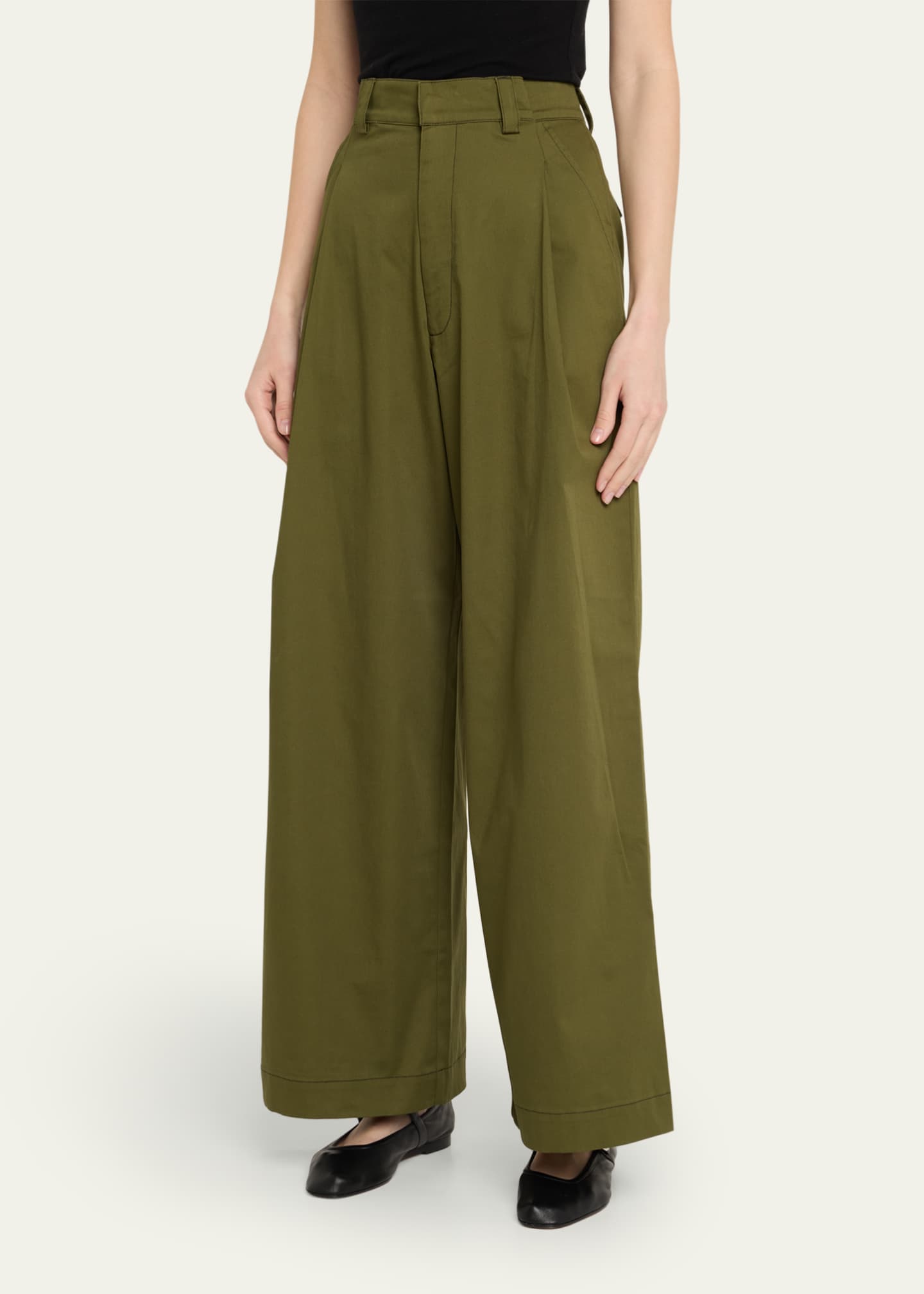 Kika Vargas Olympe Pleated Wide Leg Pants Image 4 of 5