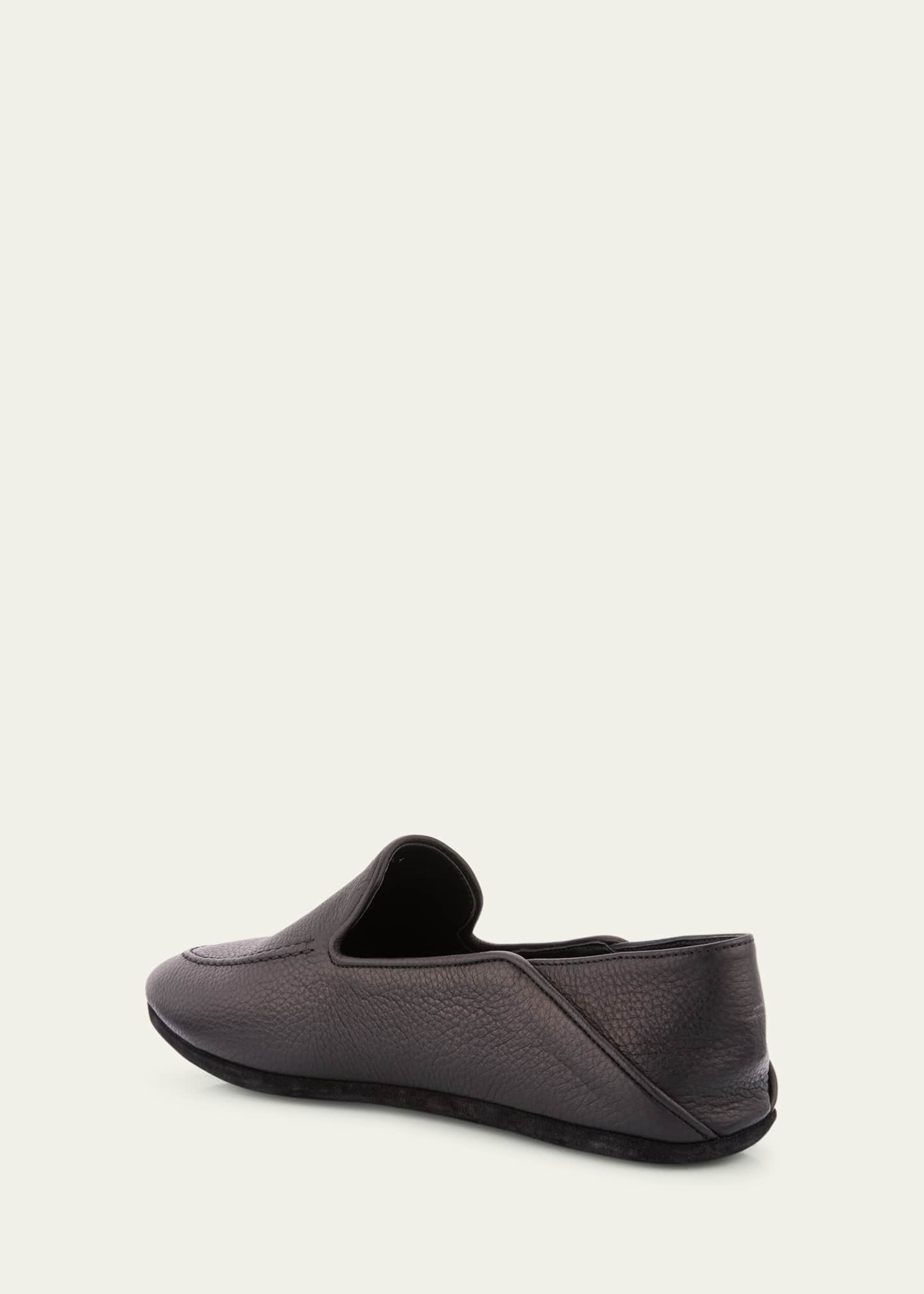Bergdorf Goodman Men's Deerskin Leather Lounge Slippers Image 2 of 4