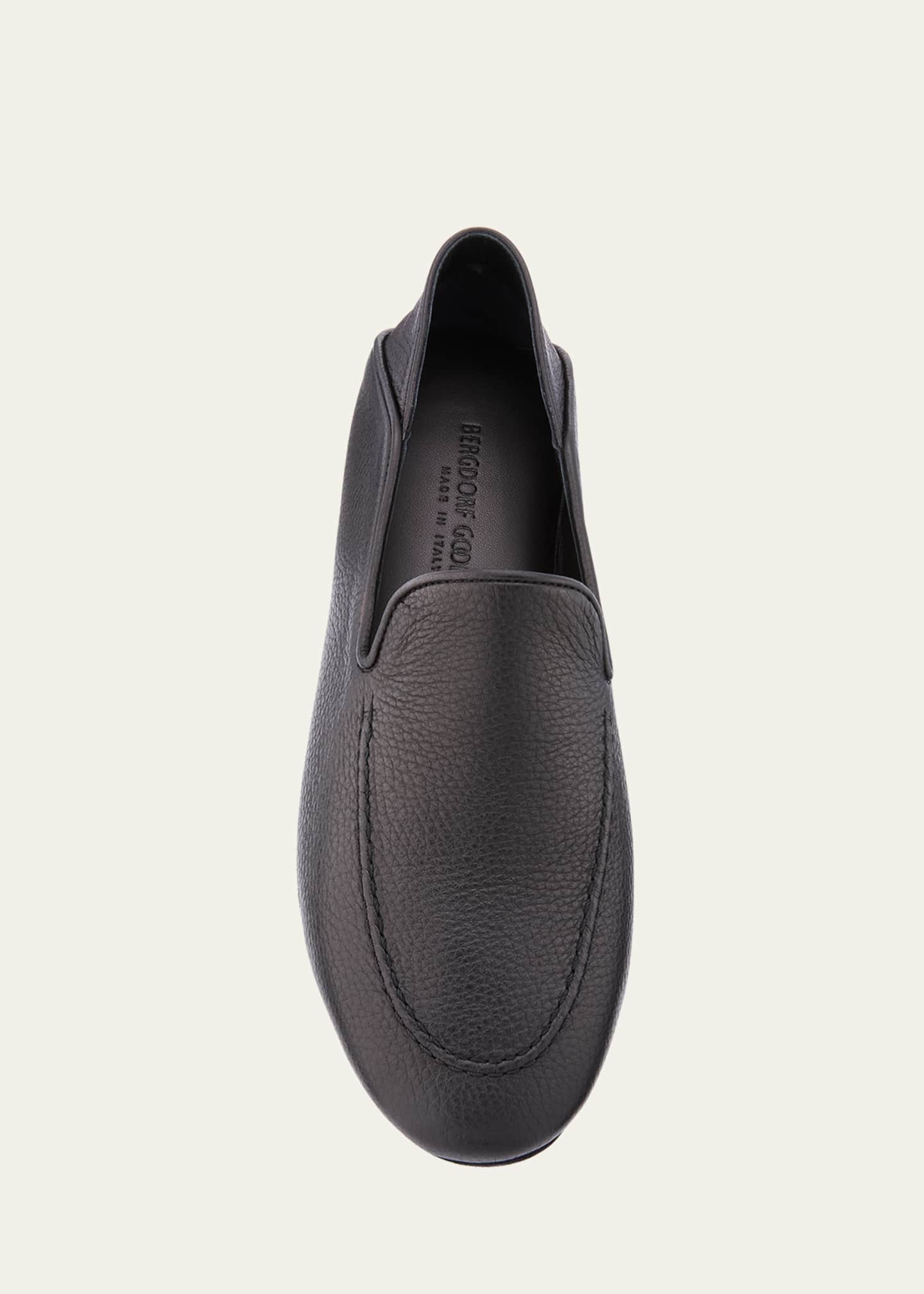 Bergdorf Goodman Men's Deerskin Leather Lounge Slippers Image 4 of 4