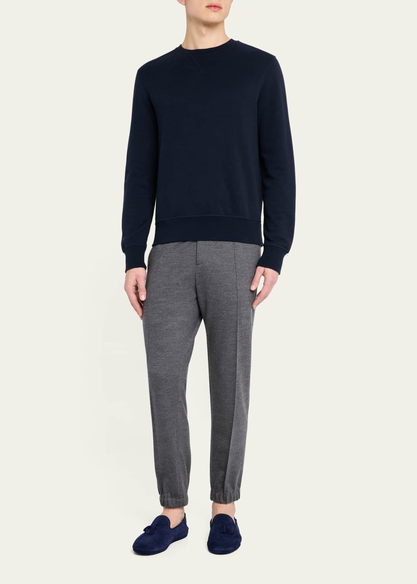 Bergdorf Goodman Men's Suede Tassel Lounge Slippers Image 3 of 6