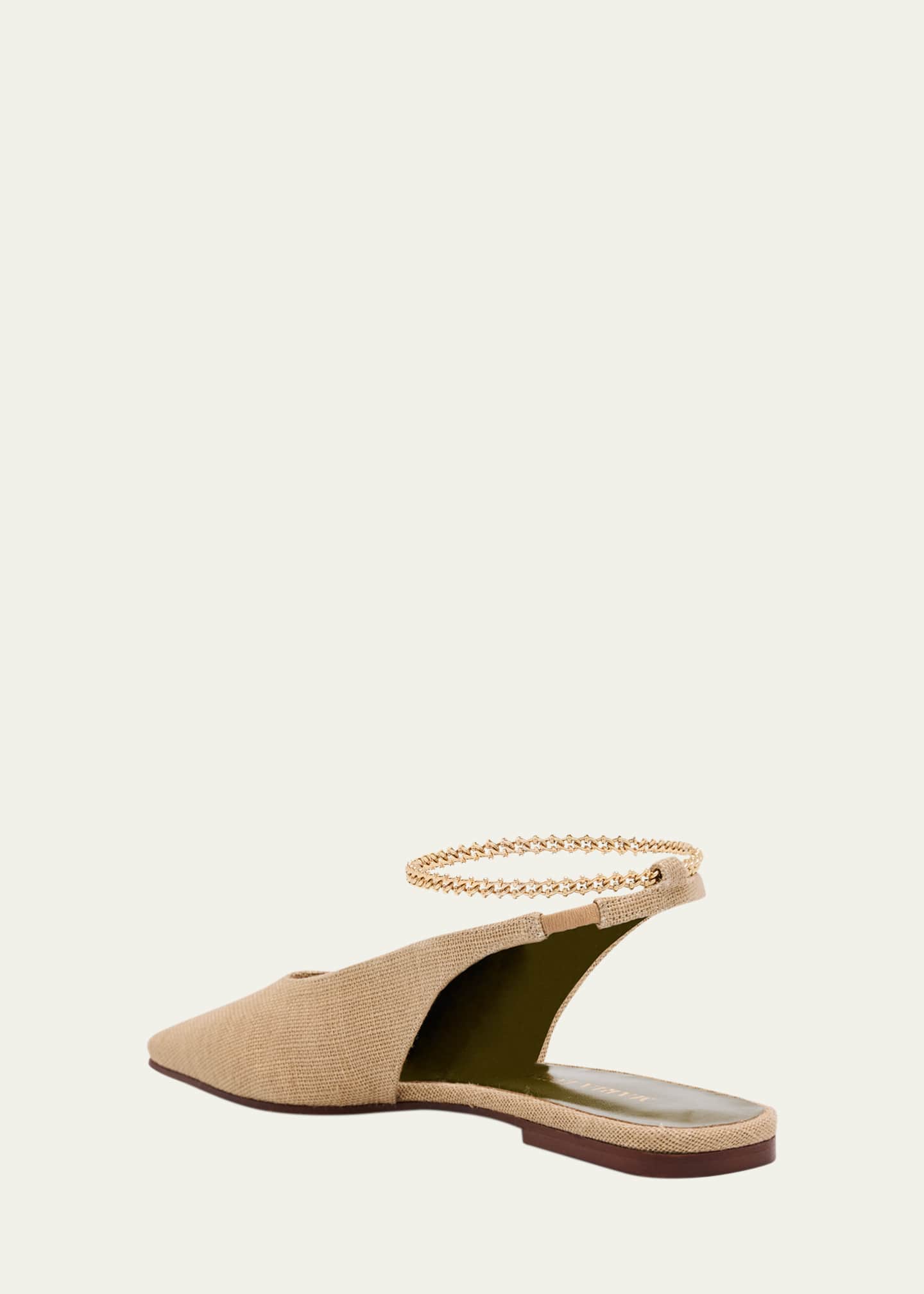Maria Luca Augusta Linen Ankle-Chain Ballerina Flats Image 2 of 4