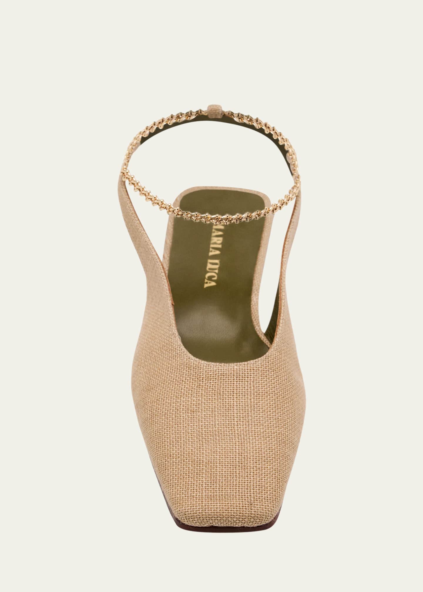 Maria Luca Augusta Linen Ankle-Chain Ballerina Flats Image 3 of 4