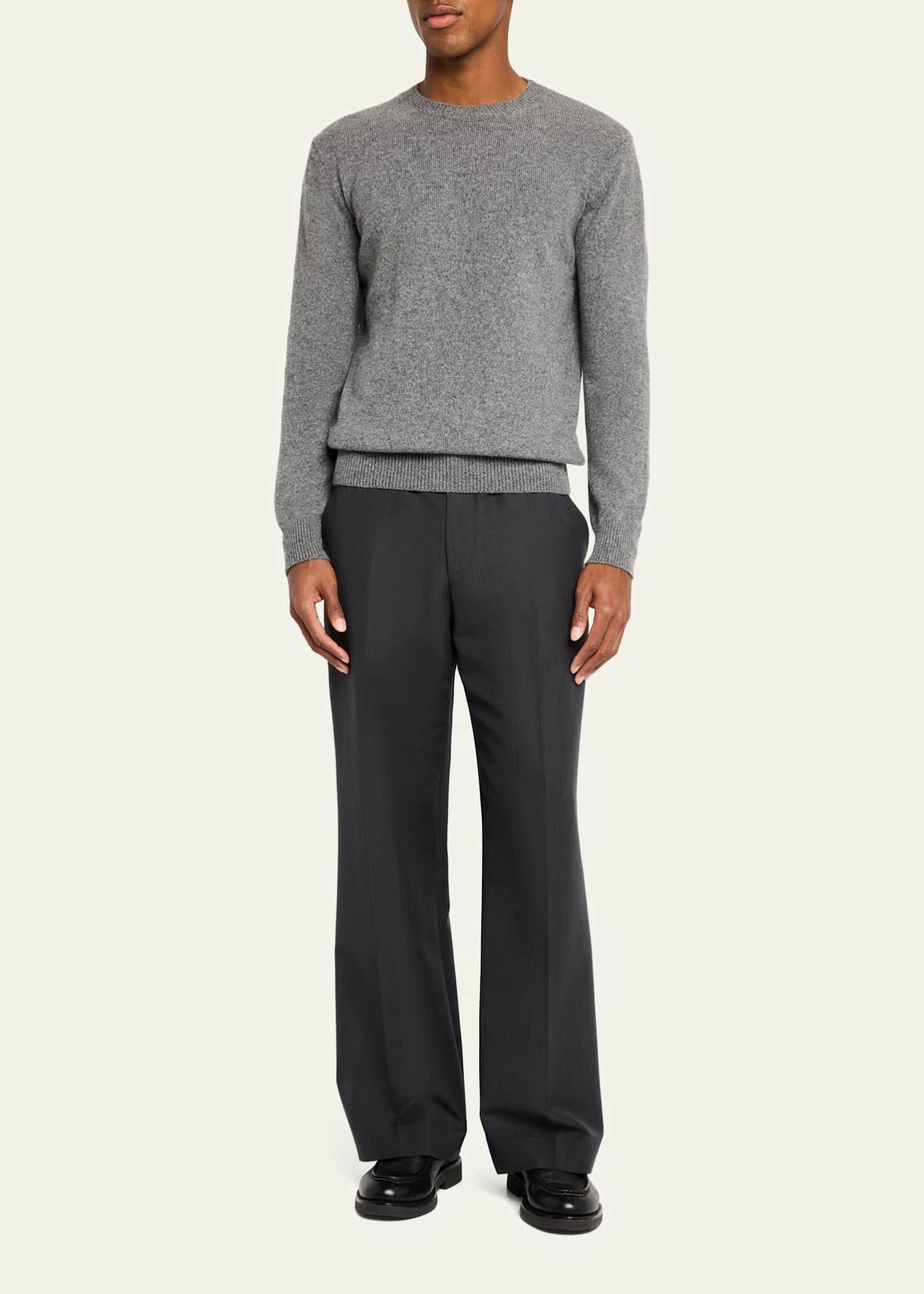 Bergdorf Goodman Men's Jersey Stitch Cashmere Crewneck Sweater Image 2 of 5