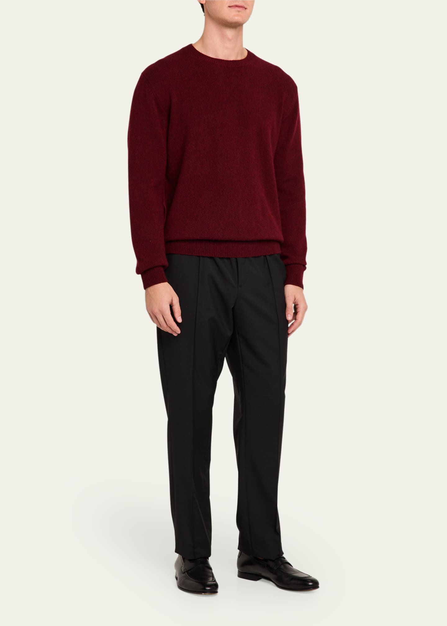 Men's Jersey Stitch Cashmere Crewneck Sweater - Thumbnail 2