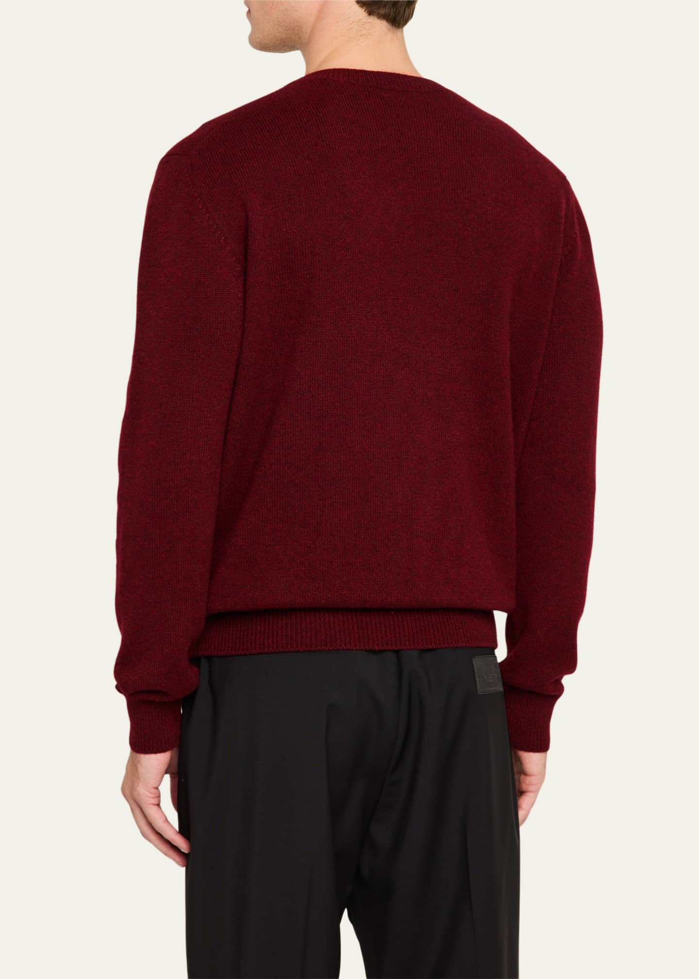 Men's Jersey Stitch Cashmere Crewneck Sweater - Thumbnail 3