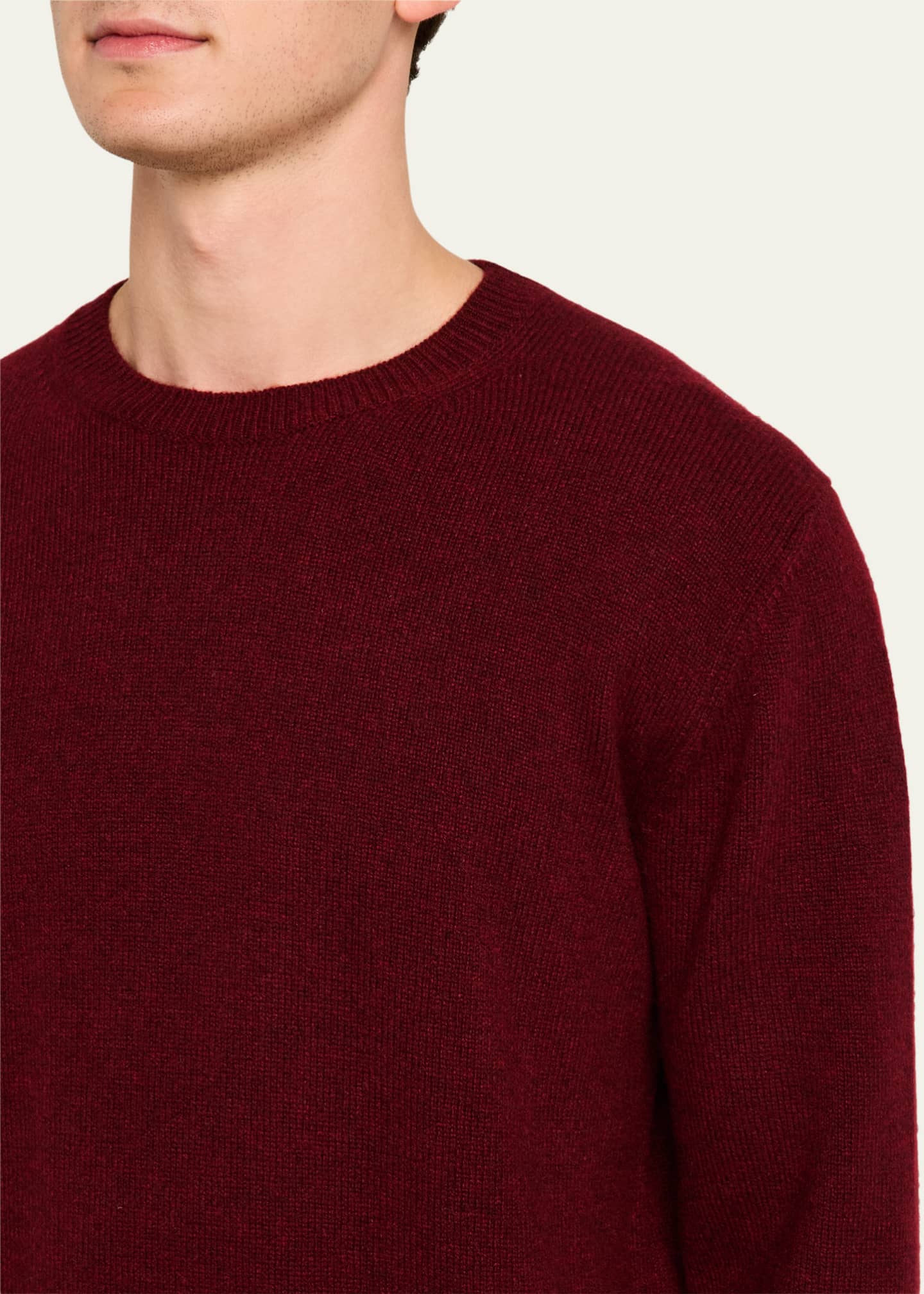 Men's Jersey Stitch Cashmere Crewneck Sweater - Thumbnail 5