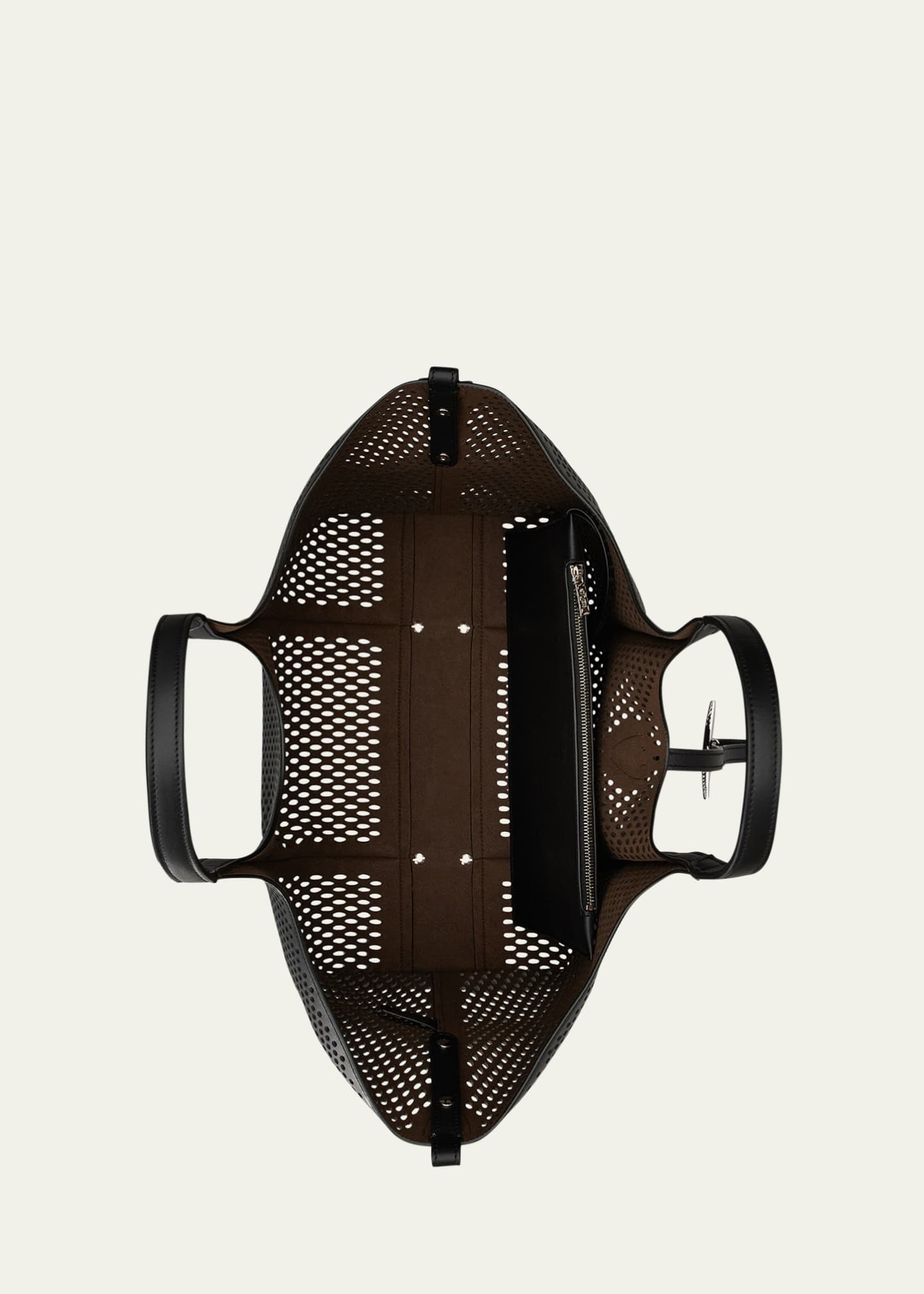 Tod's Medium Laser-Cut Leather T Timeless Shopping Tote Bag Image 2 of 3