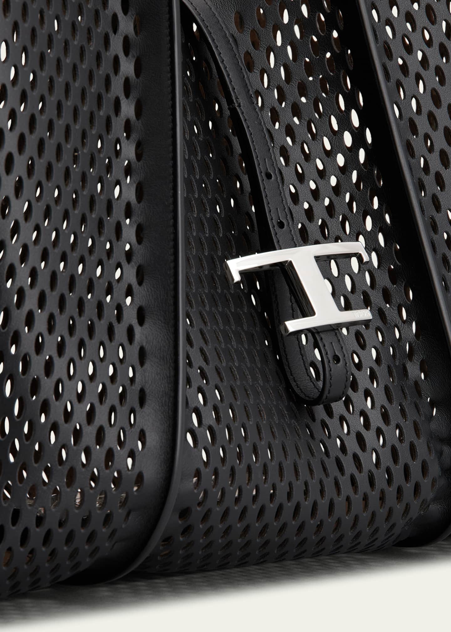 Tod's Medium Laser-Cut Leather T Timeless Shopping Tote Bag Image 3 of 3