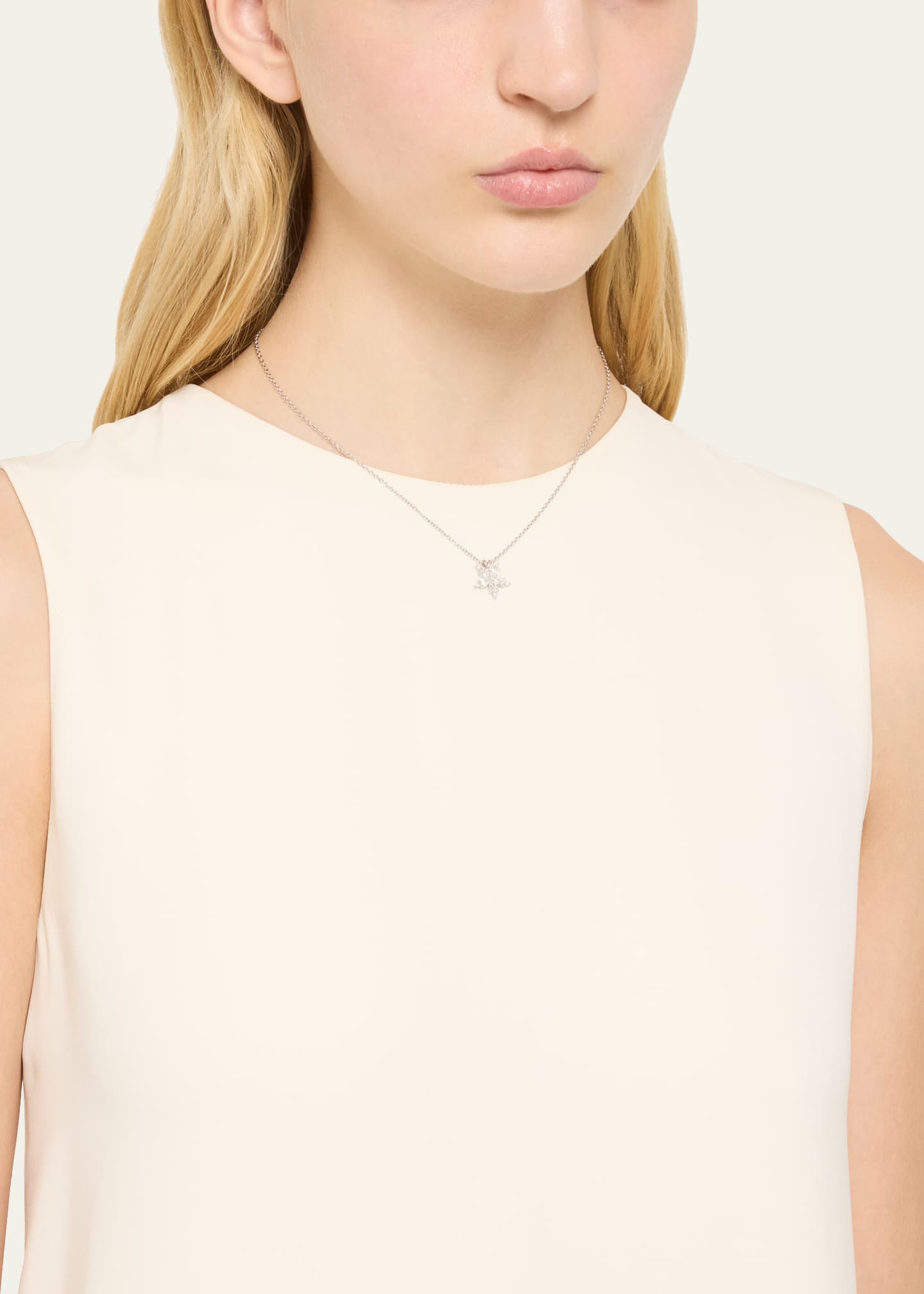 Paul Morelli 18K White Gold Small Diamond Star Anise Pendant Necklace, 16"L Image 2 of 4