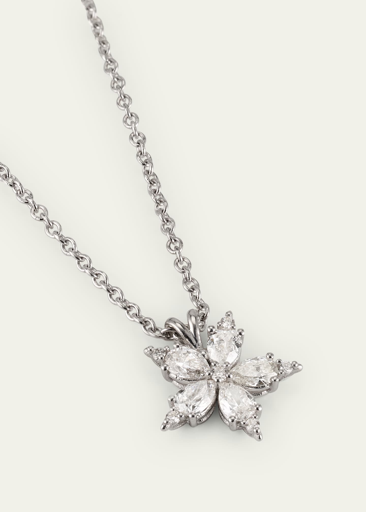 Paul Morelli 18K White Gold Small Diamond Star Anise Pendant Necklace, 16"L Image 3 of 4