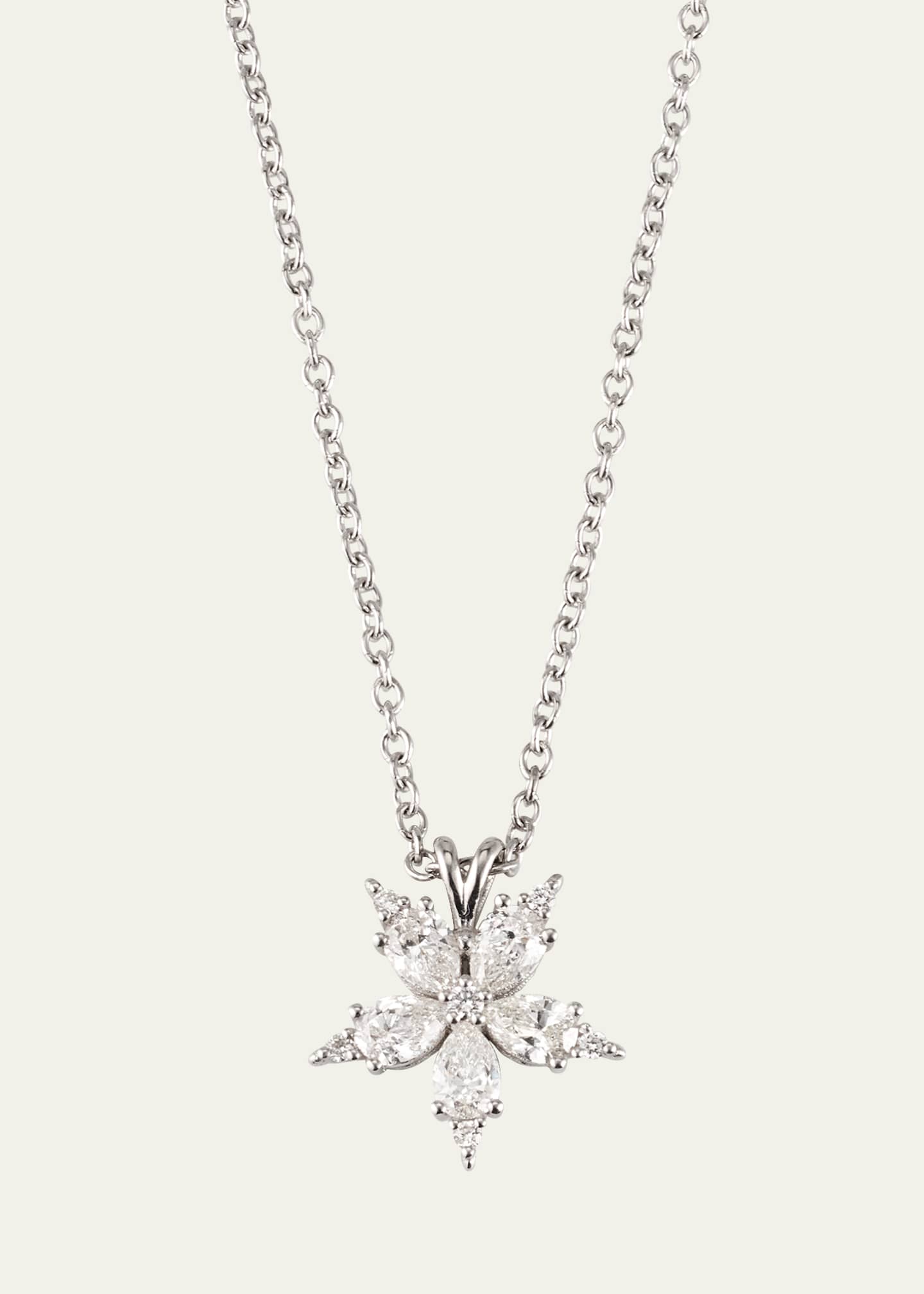 Paul Morelli 18K White Gold Small Diamond Star Anise Pendant Necklace, 16"L Image 1 of 4