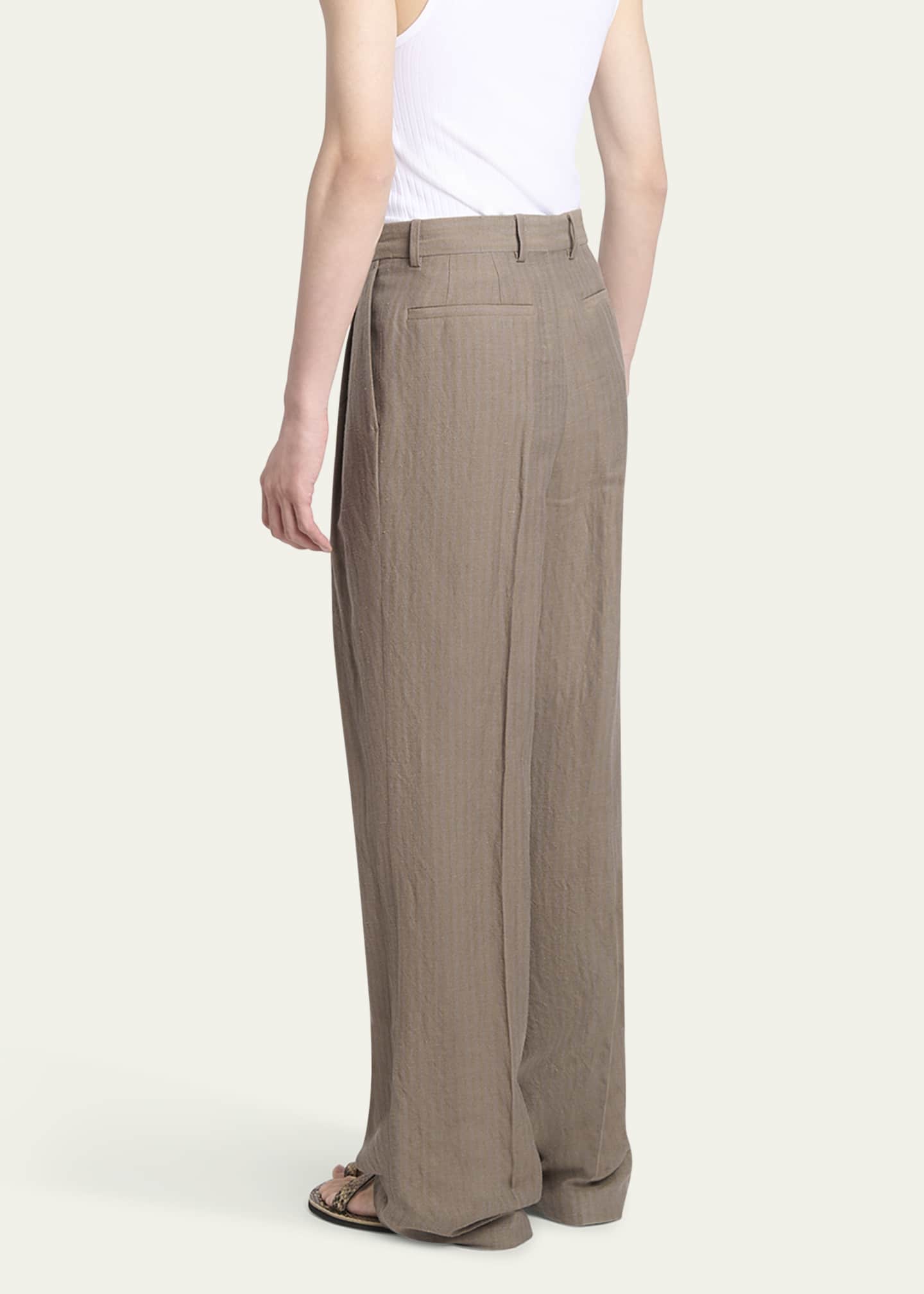 Dries Van Noten Men's Panrom Pleated Stripe Pants Image 3 of 5