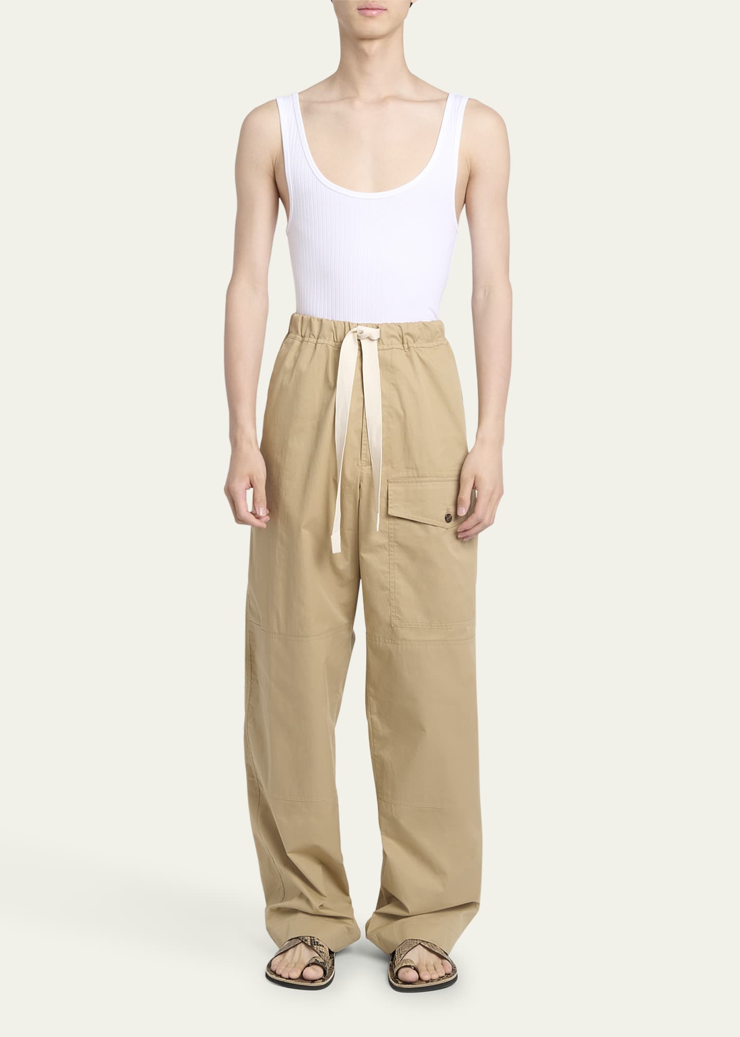 Dries Van Noten Men's Pannoch Tie-Waist Pants Image 2 of 5