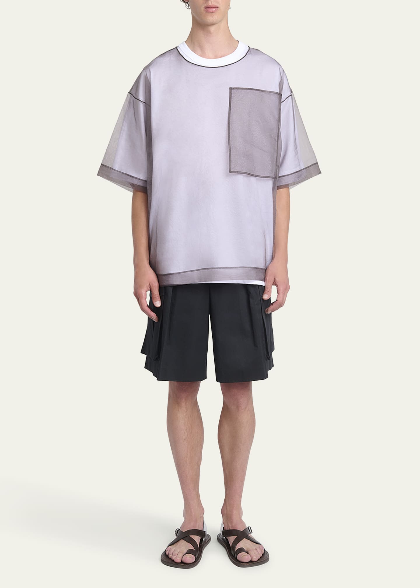 Dries Van Noten Men's Heaton Double-Layer T-Shirt Image 2 of 5