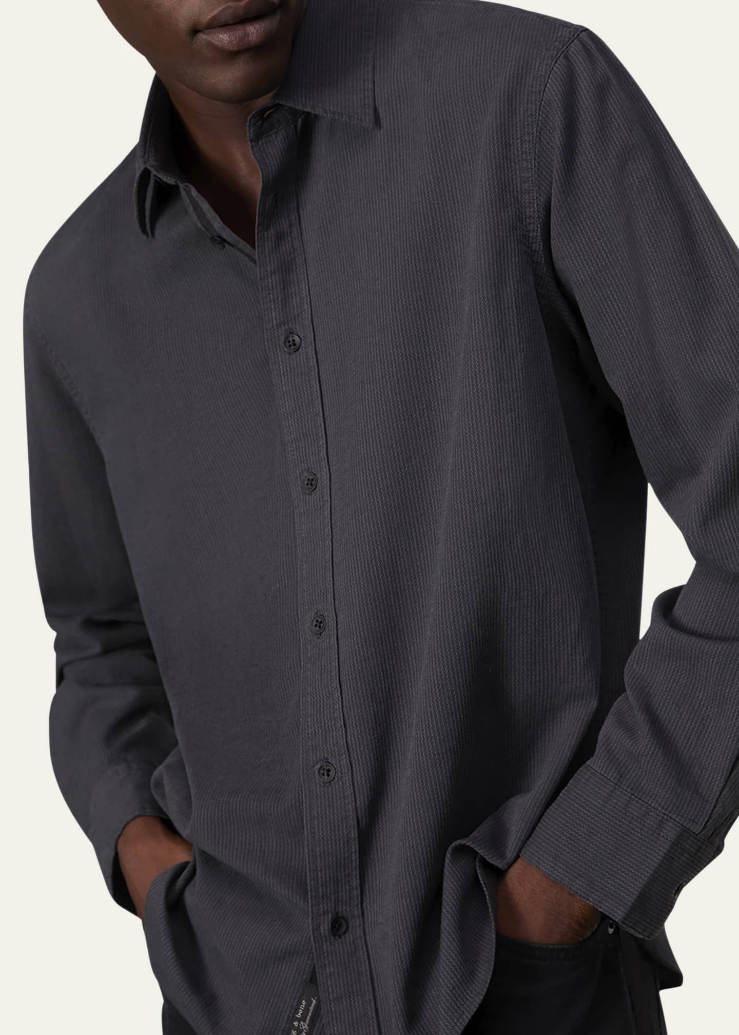 Rag & Bone Men's Zigzag Dobby Sport Shirt Image 5 of 5