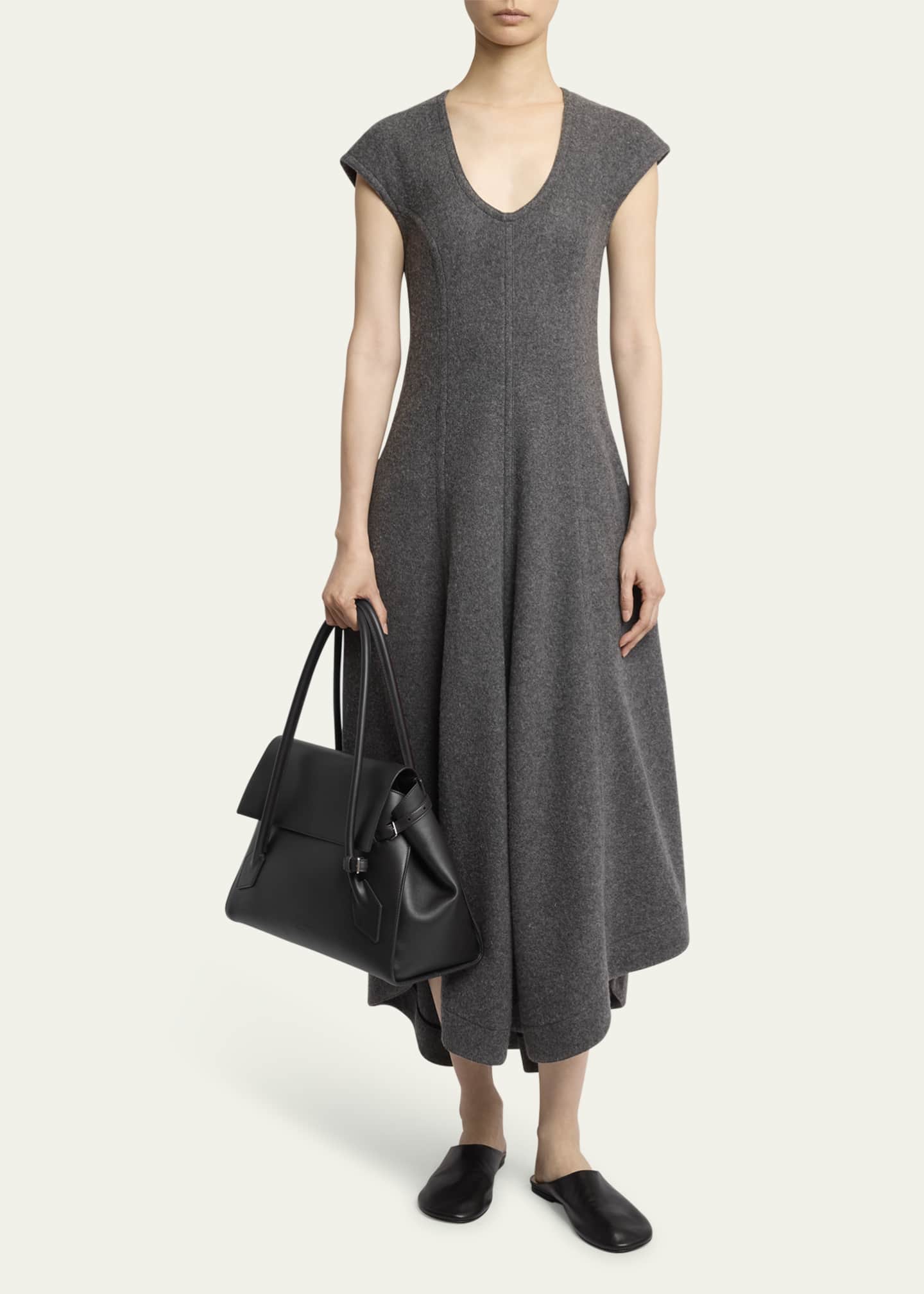 Tate Calf Leather Top-Handle Bag