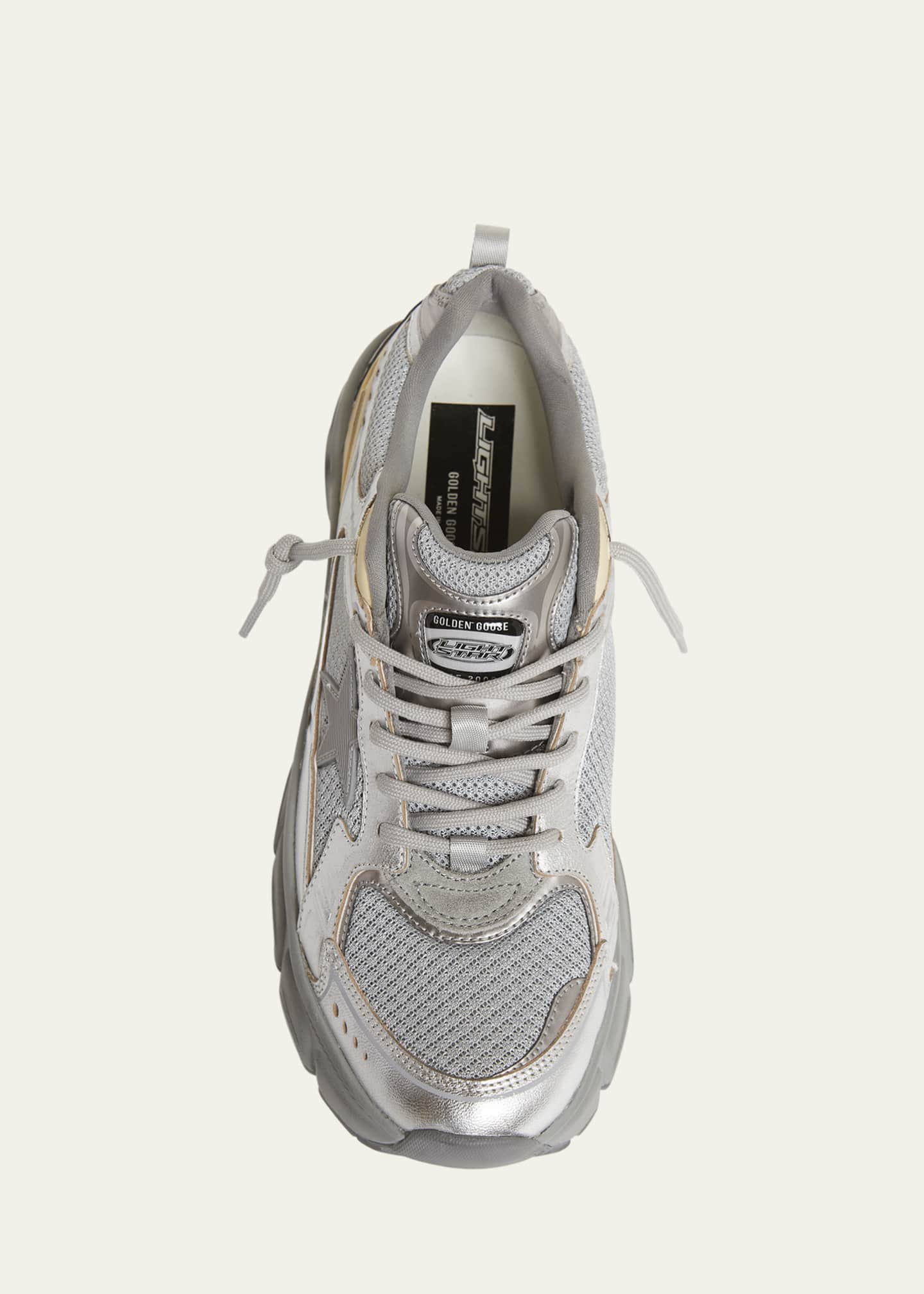 Golden Goose Men's Lightstar Mesh and Leather Runner