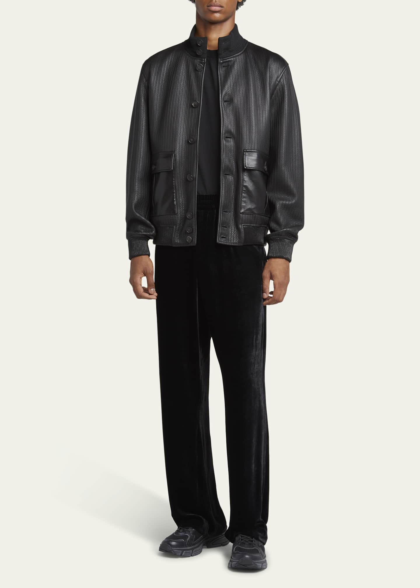 Golden Goose Men's Lightstar Mesh and Leather Sneakers Image 3 of 6