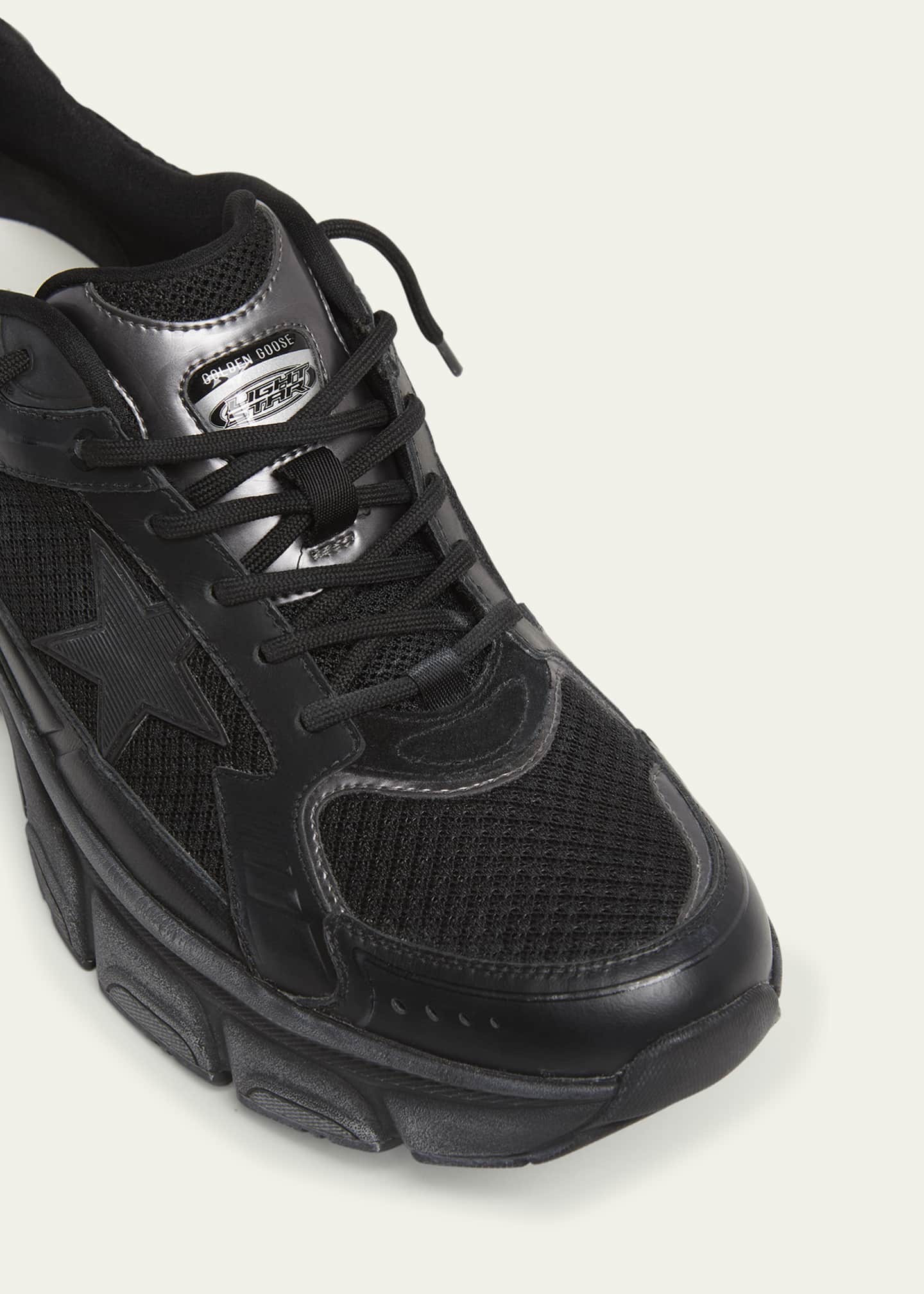 Golden Goose Men's Lightstar Mesh and Leather Sneakers Image 5 of 6